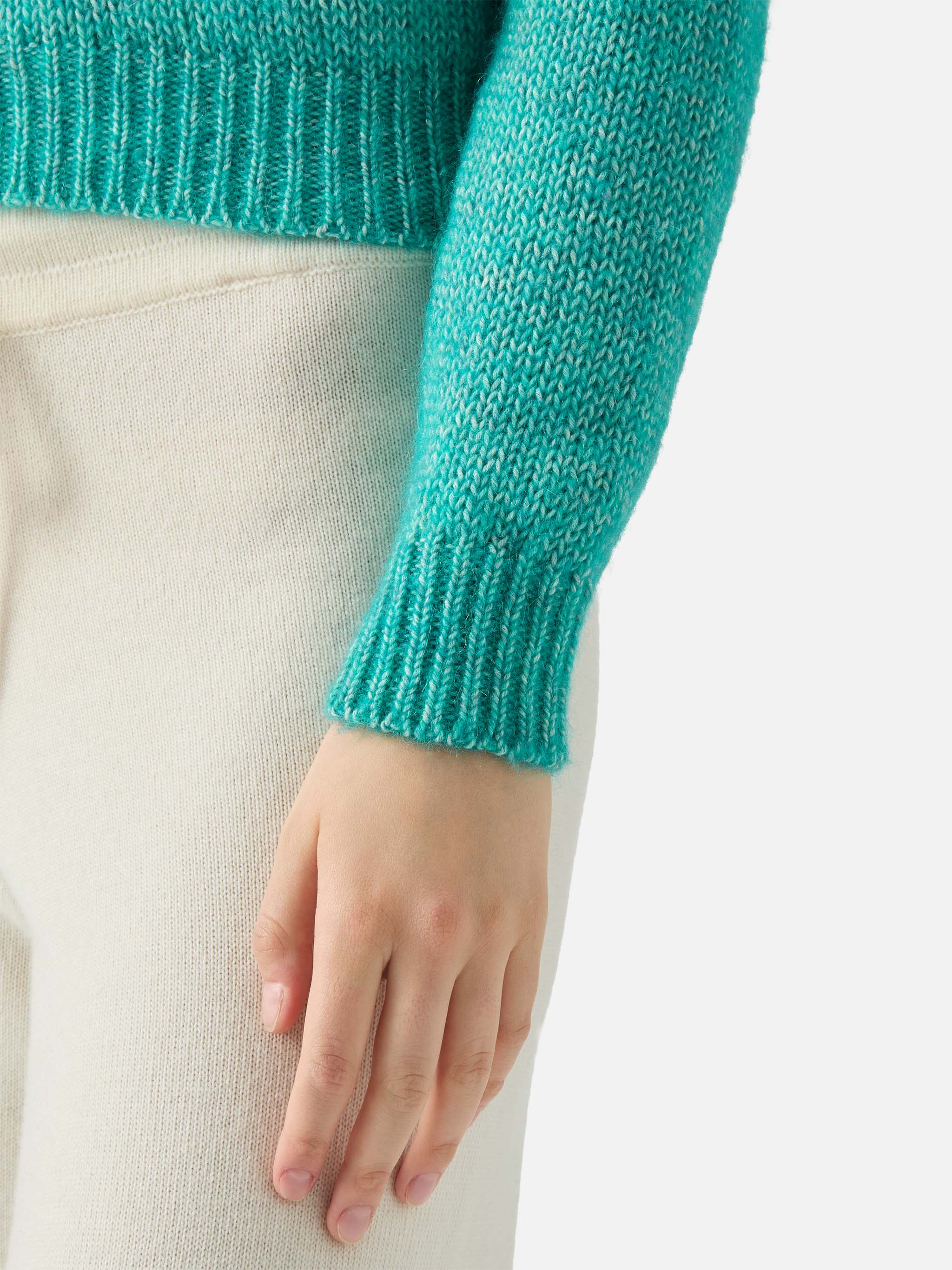 New Queen Crop Soft Crewneck With St. Barth Embroidery Green