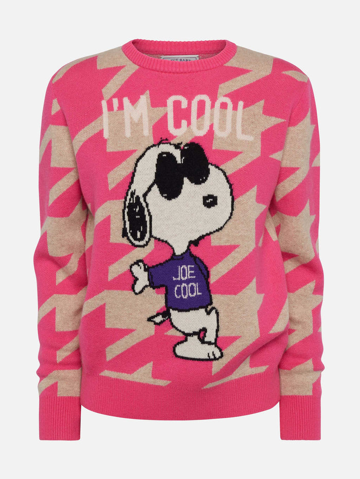 Pied De Poule Sweater New Queen With Snoopy Jacquard | Peanuts Special Edition Pink