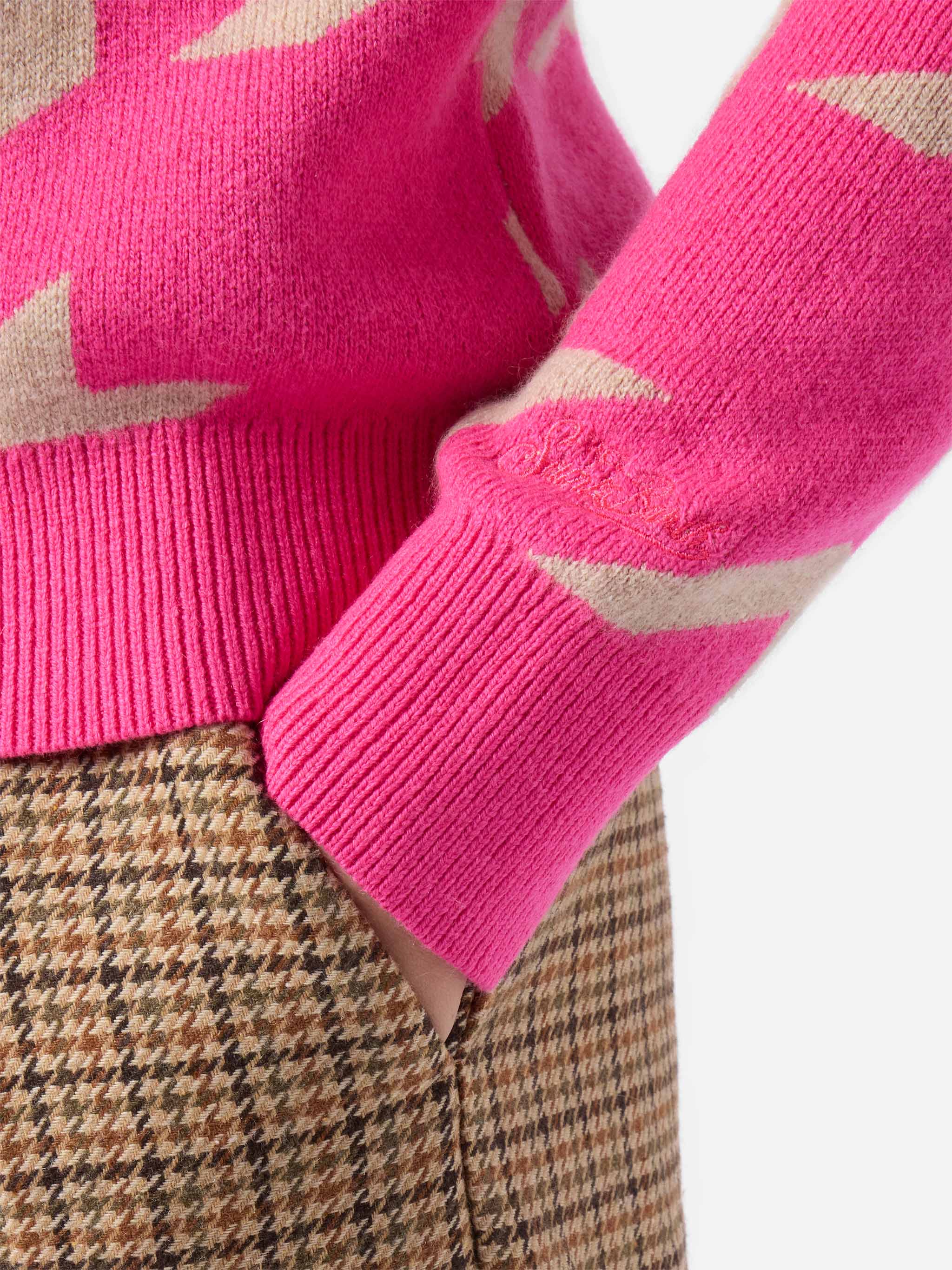 Pied De Poule Sweater New Queen With Snoopy Jacquard | Peanuts Special Edition Pink