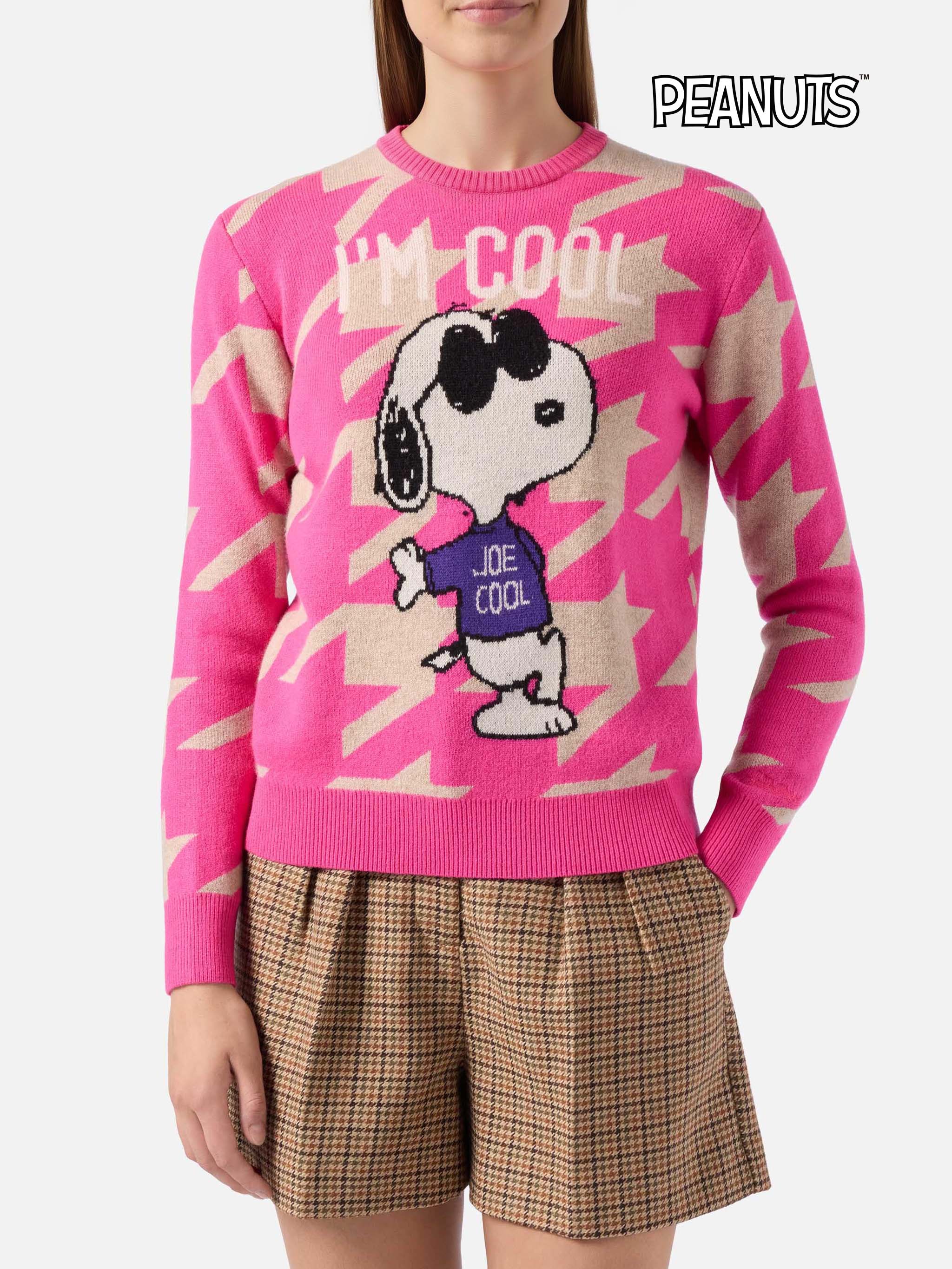Pied De Poule Sweater New Queen With Snoopy Jacquard | Peanuts Special Edition Pink