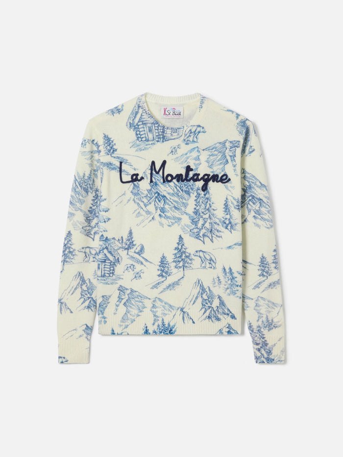 New Queen White Toile De Jouy Sweater