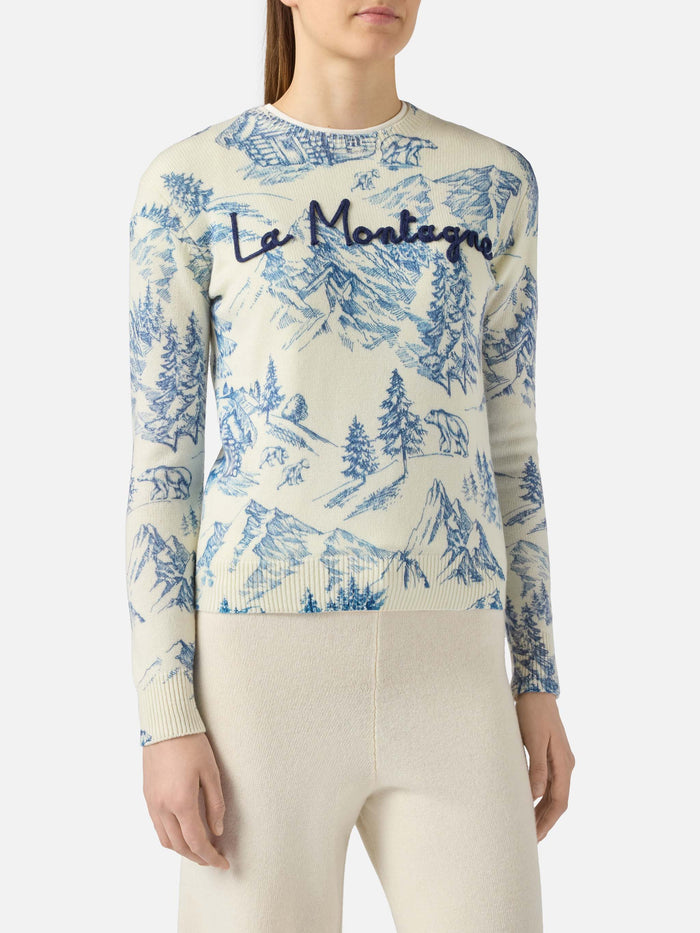 New Queen White Toile De Jouy Sweater