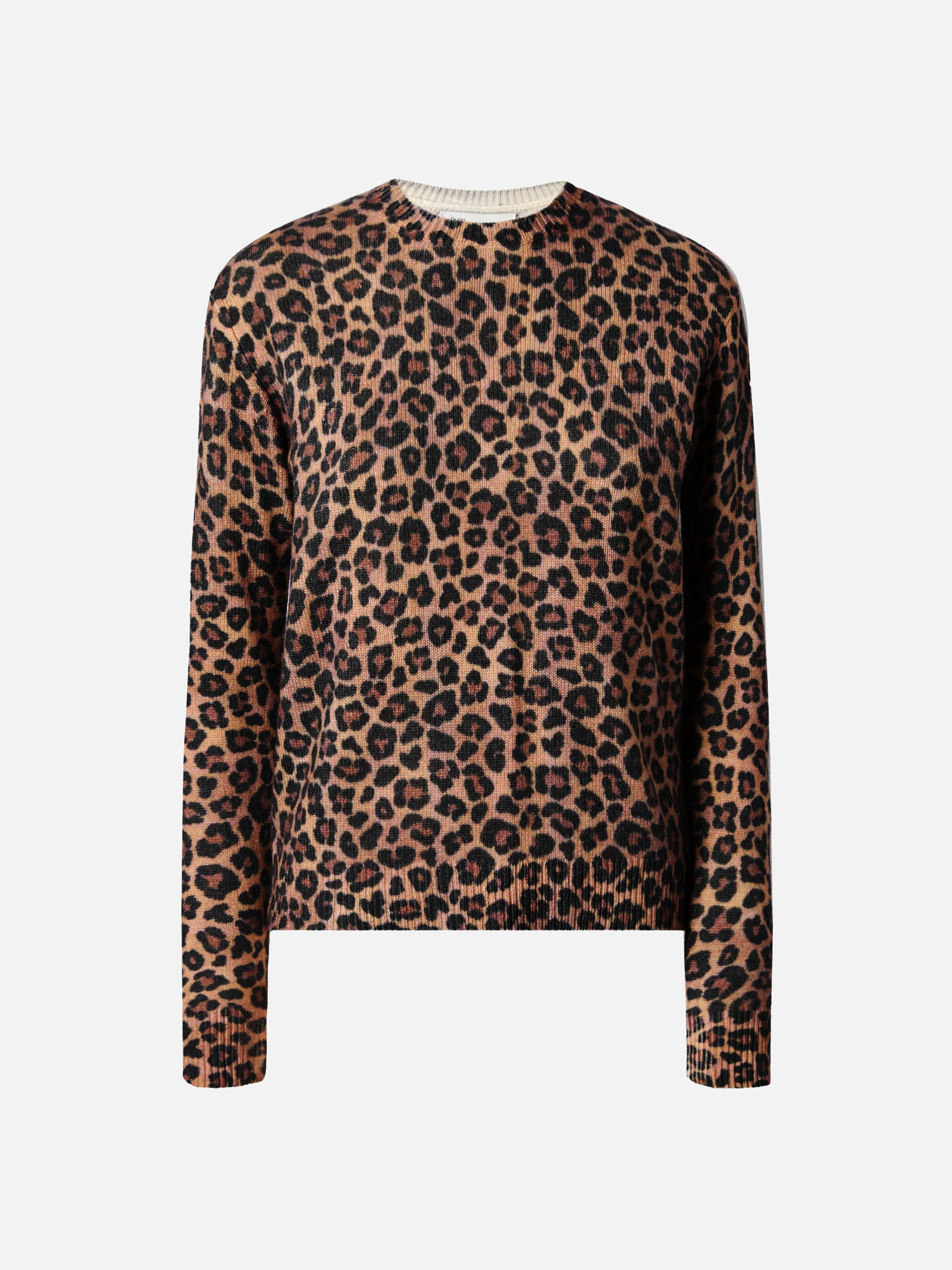 New Queen Crewneck With Animalier Print Brown