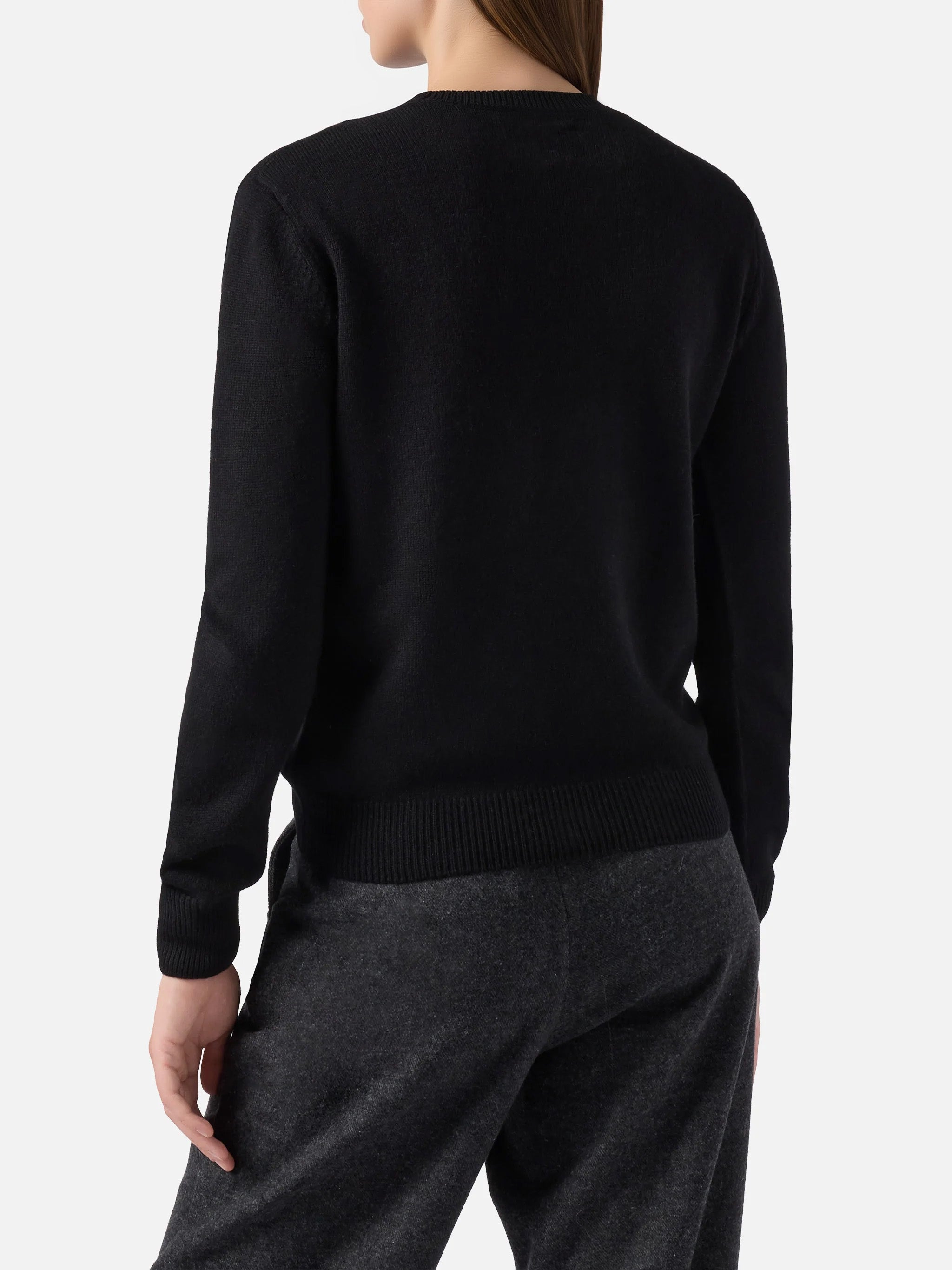 New Queen Cashmere-Blend Sweater Black With Scelgo Sempre Quello Sbagliato Embroidery