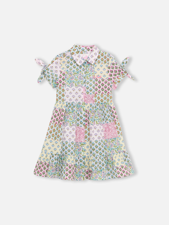 Girl Cotton Dress Queenie With Flower Print __single__