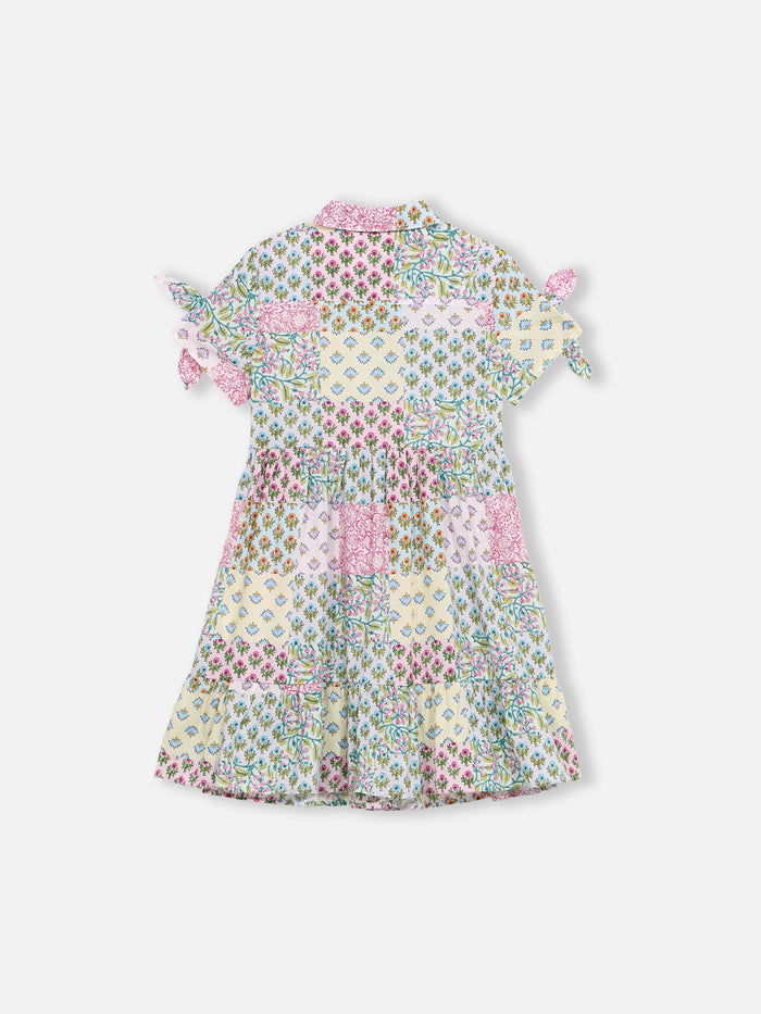 Girl Cotton Dress Queenie With Flower Print __single__