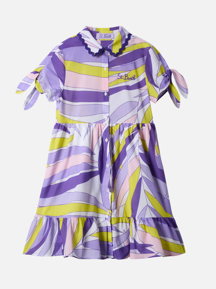 Cotton Dress Queenie With Palm Print __single__