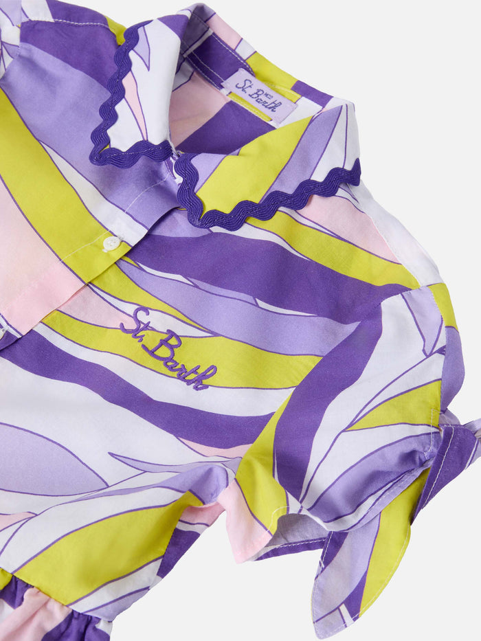 Cotton Dress Queenie With Palm Print __single__
