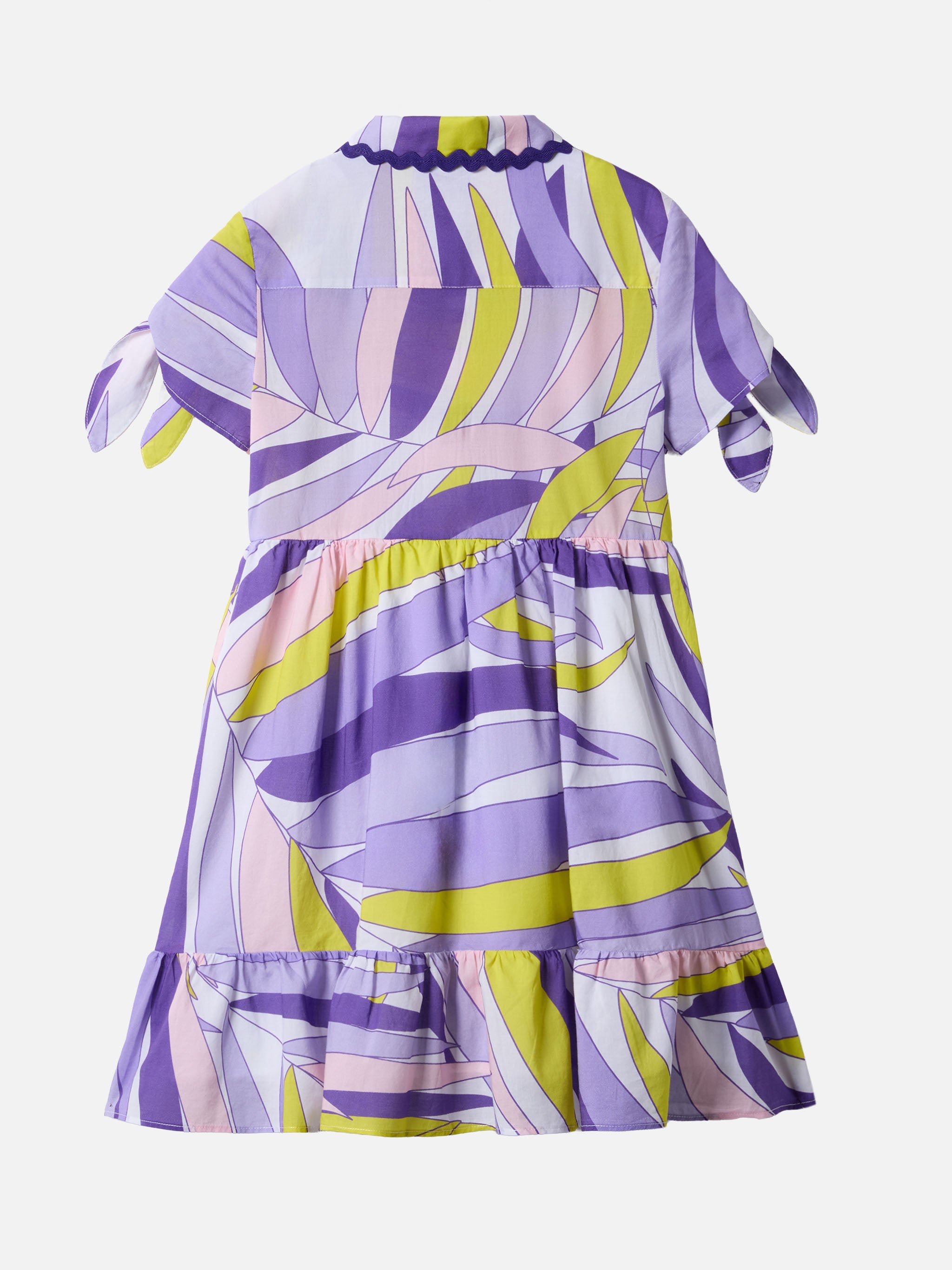 Cotton Dress Queenie With Palm Print __single__