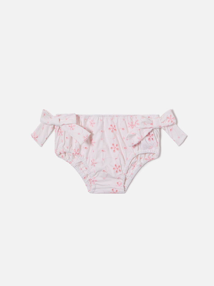 Rainbow Swim Bloomer Broderie Anglaise With Floral Pattern White Bottom_apparel