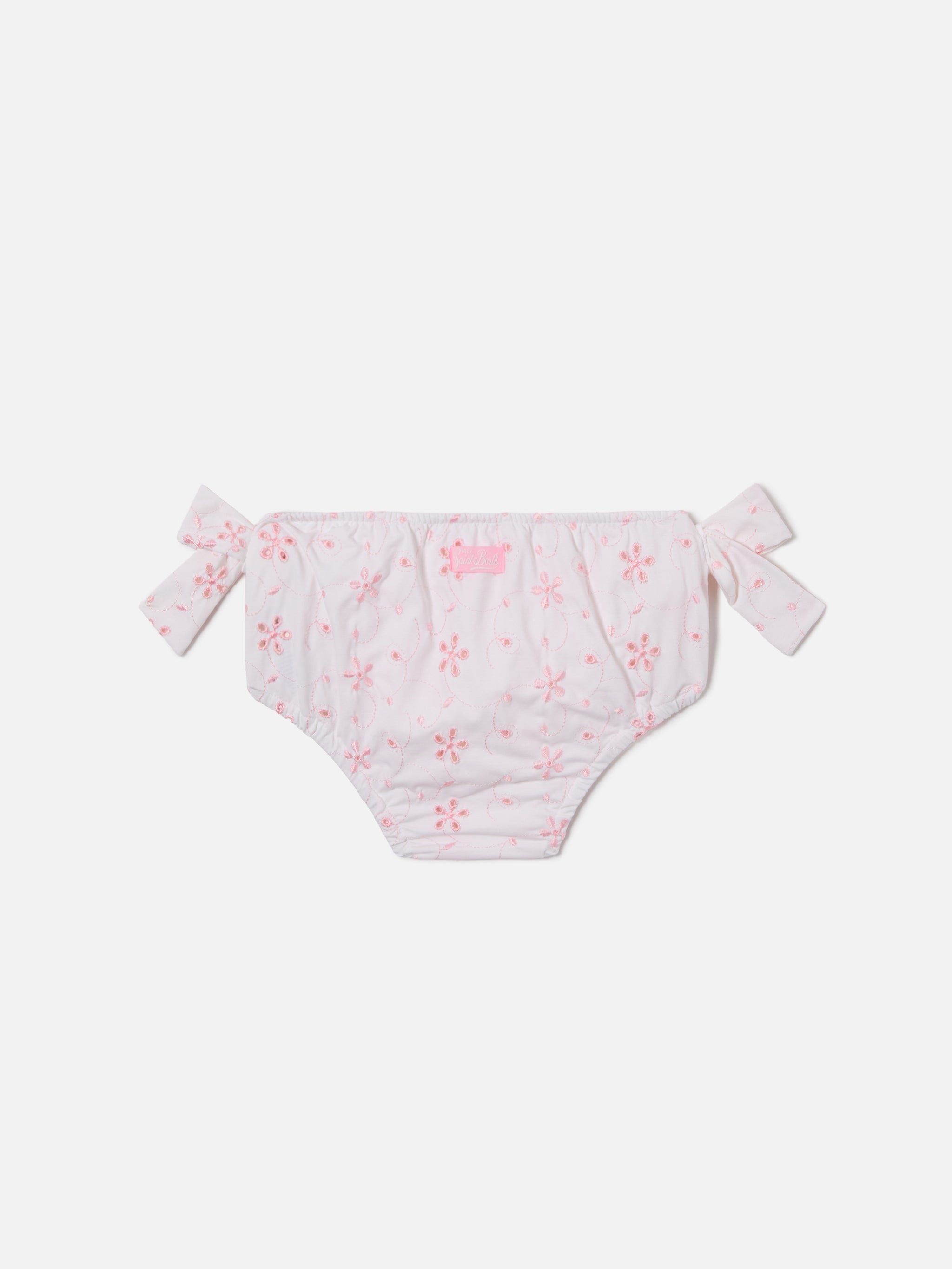 Rainbow Swim Bloomer Broderie Anglaise With Floral Pattern White Bottom_apparel