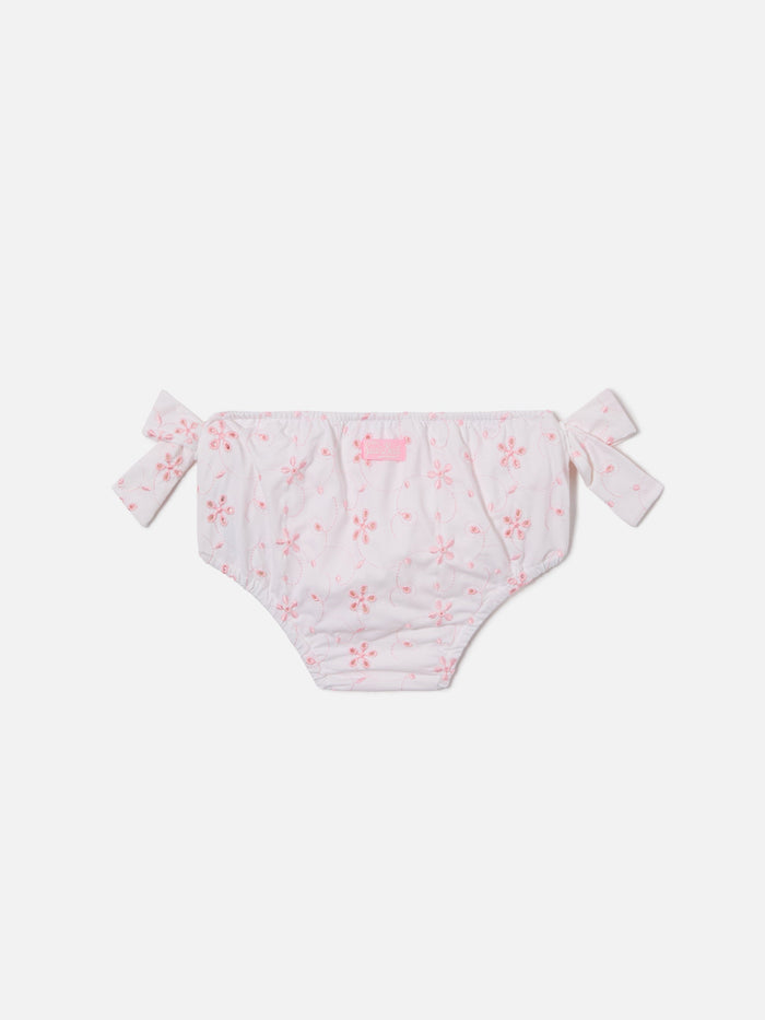 Rainbow Swim Bloomer Broderie Anglaise With Floral Pattern White Bottom_apparel