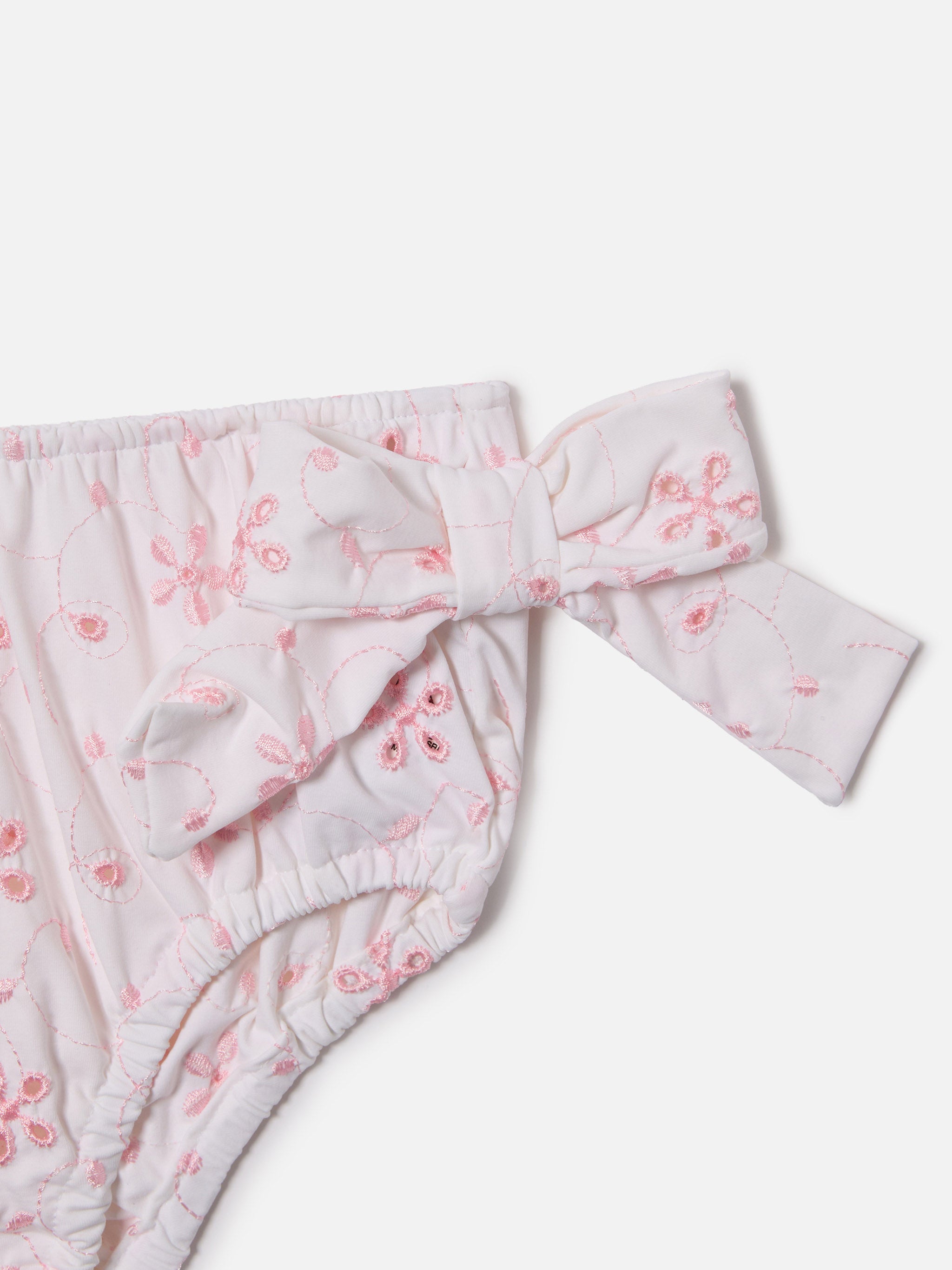 Rainbow Swim Bloomer Broderie Anglaise With Floral Pattern White Bottom_apparel