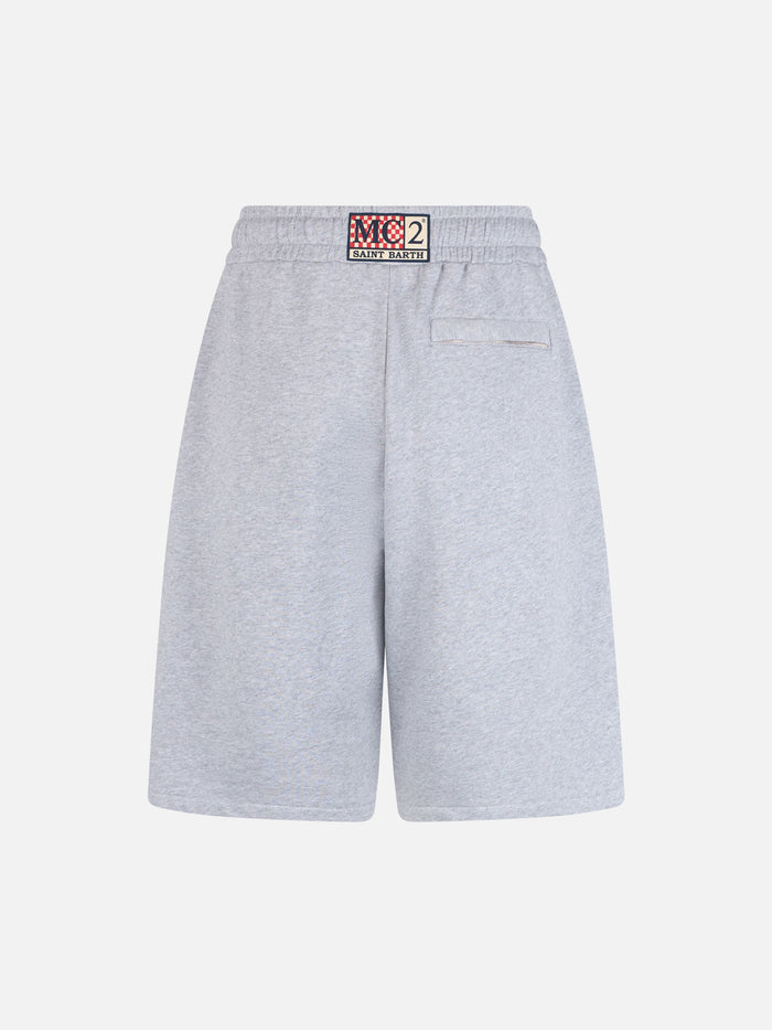 Randle Grey Cotton Fleece Bermuda Shorts Light Melange Pant