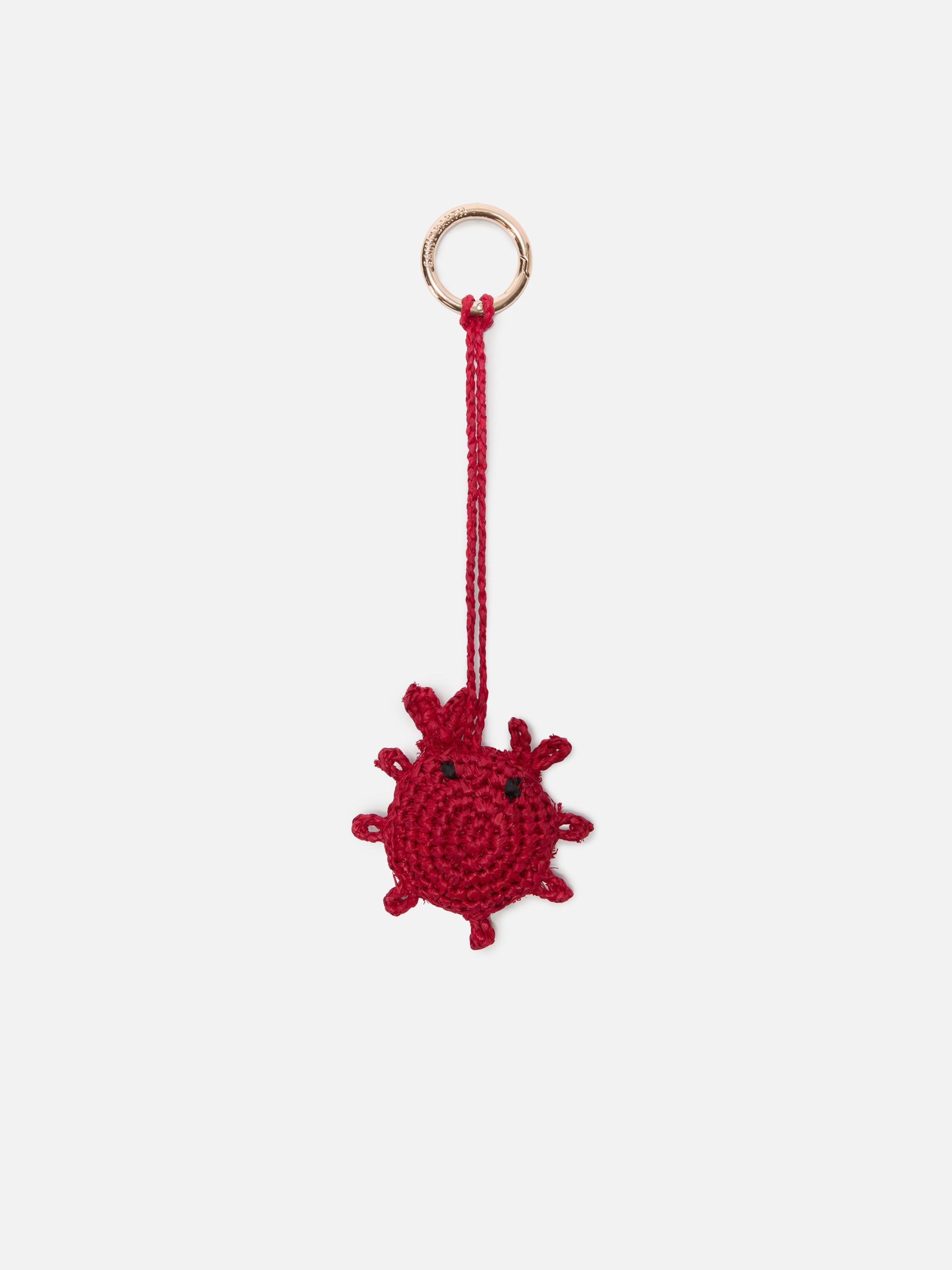 Bag Charm With Crab Raffia Red Small Accessories