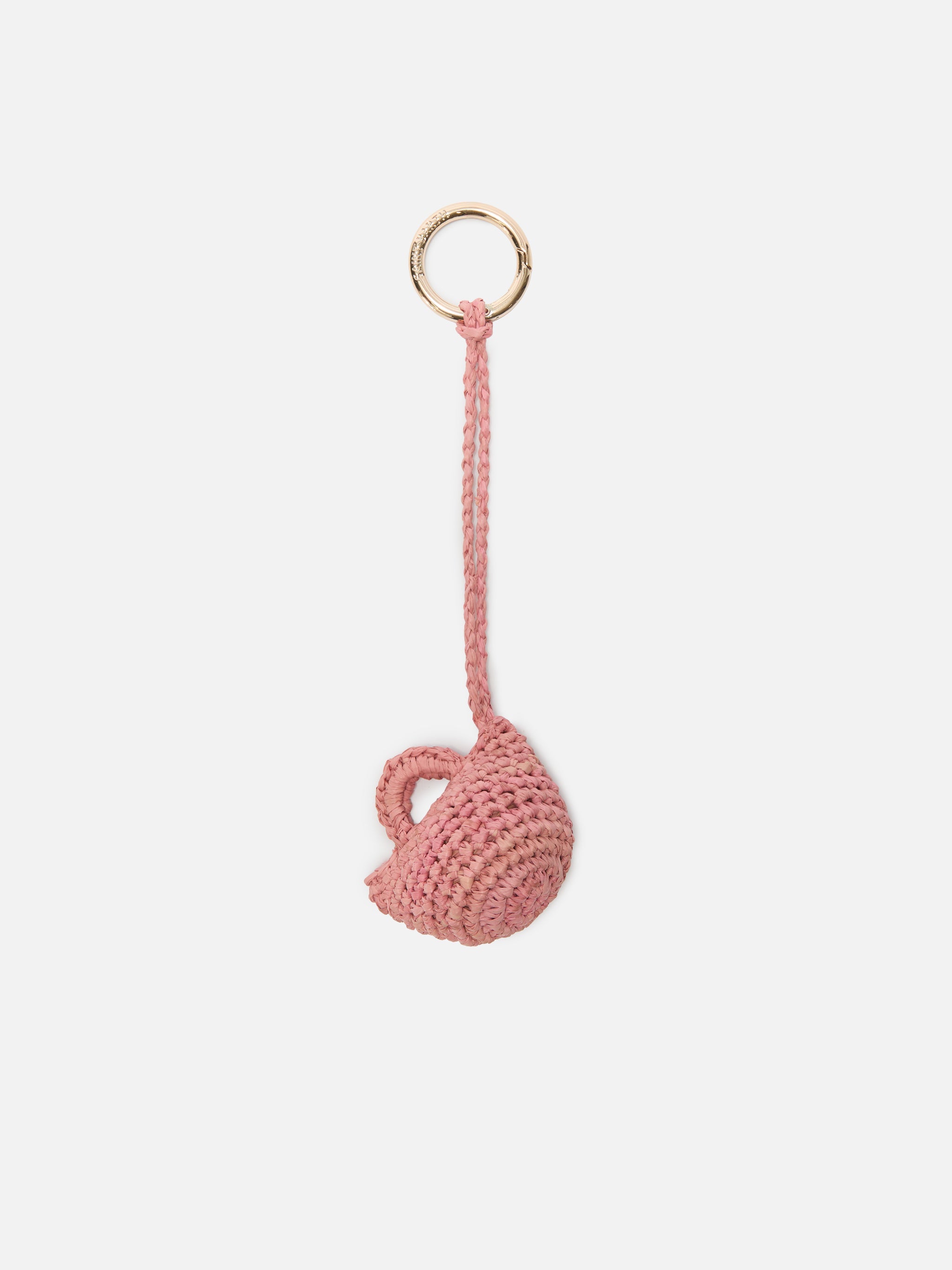 Bag Charm With Mini Raffia Pink Small Accessories