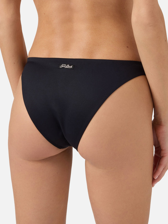 Reanna Bikini Bottoms Solid Black Soft Technical Fabric Bottom