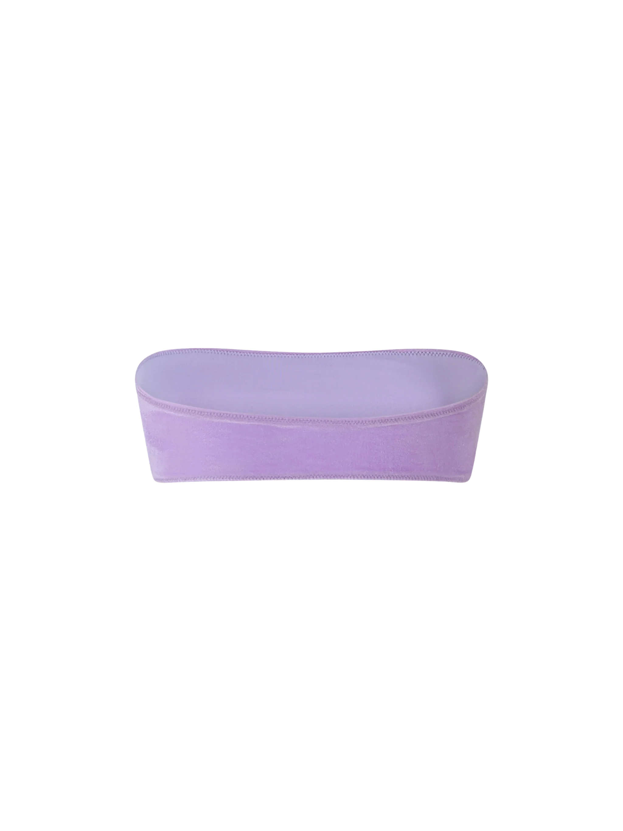 Rebby Velvet-Effect Bandeau Bikini Top Pink