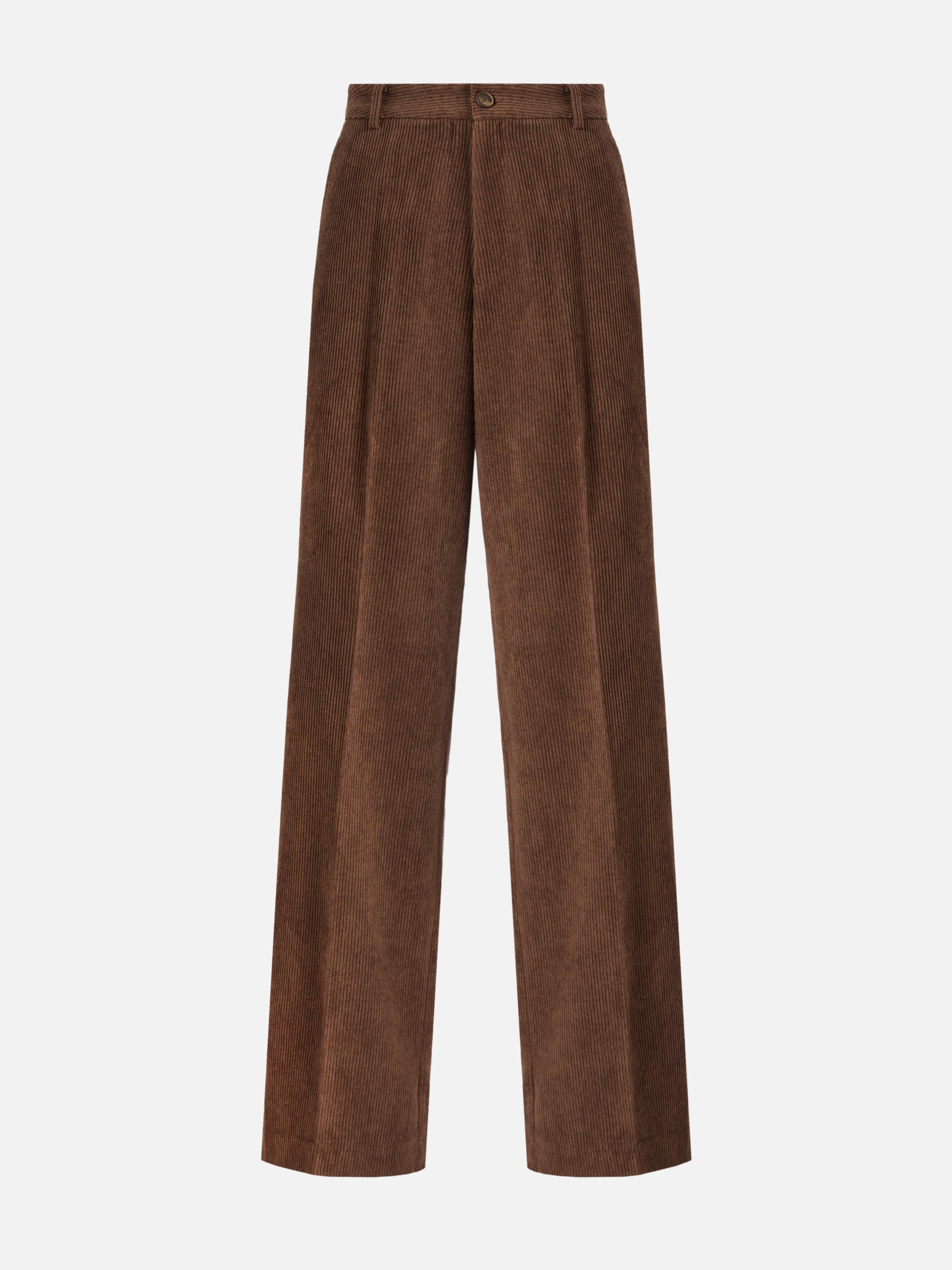 Rebella Wide-Leg Trousers Corduroy Brown Pant