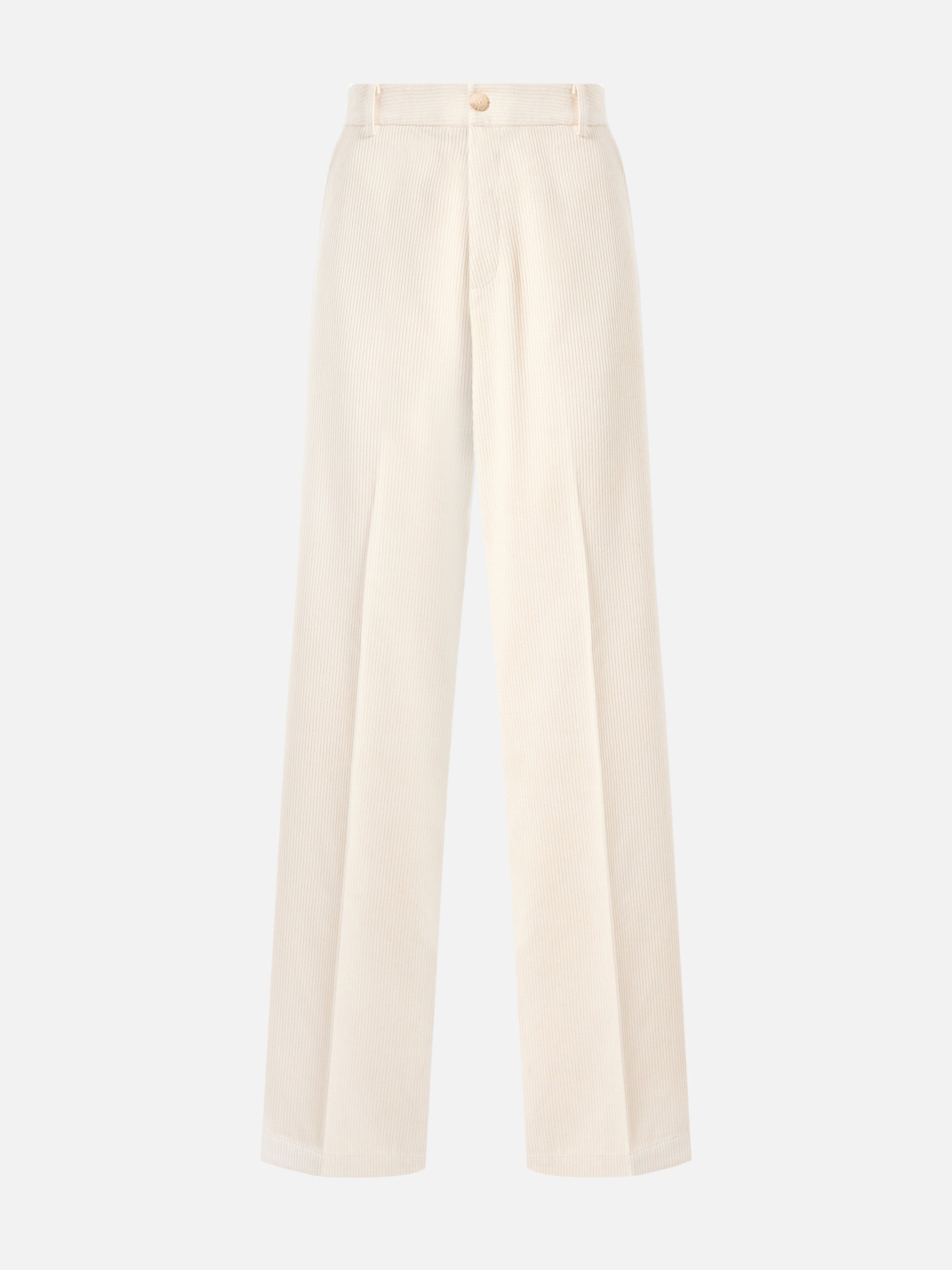 Rebella Wide-Leg Trousers Corduroy Cream White Pant