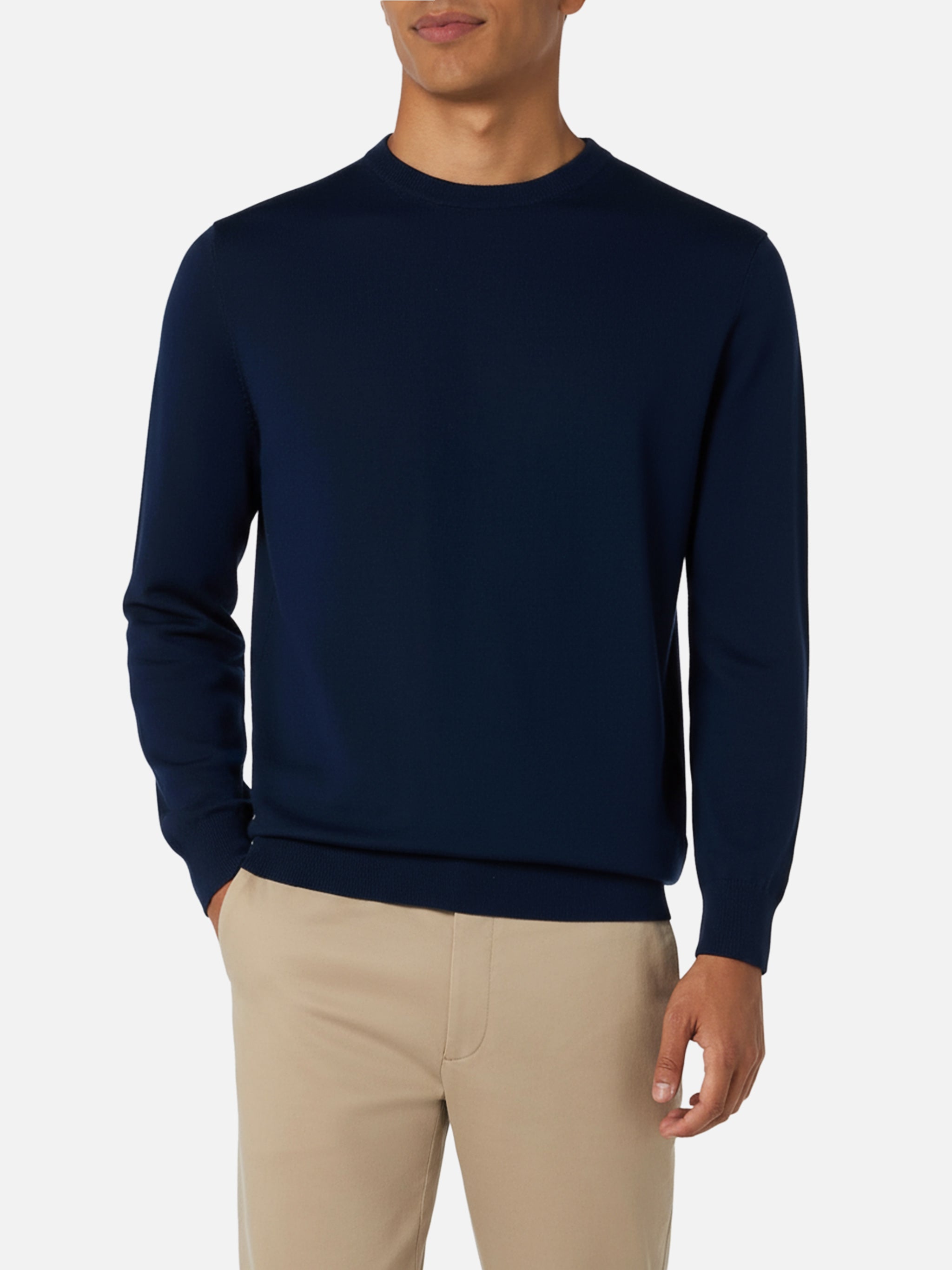 Crewneck Sweater Regent Merino Wool Blue