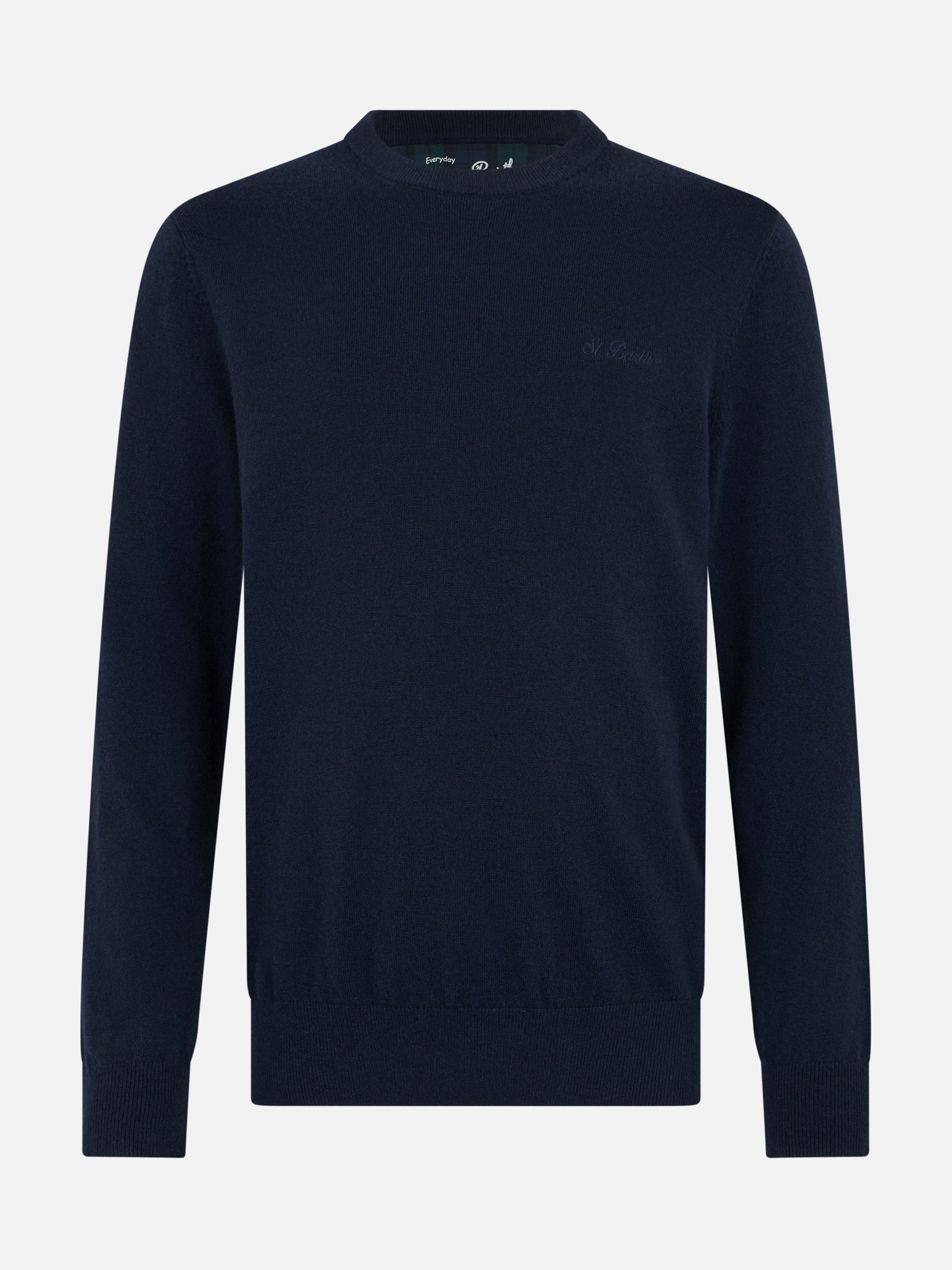 Crewneck Sweater Regent Navy Blue Blended Cashmere