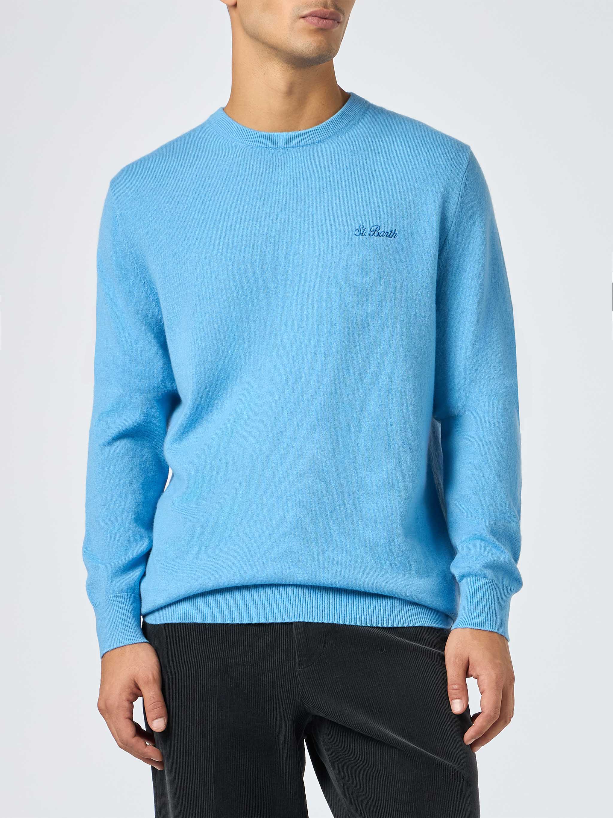Crewneck Sweater Regent Dusty Blue Blended Cashmere Sky
