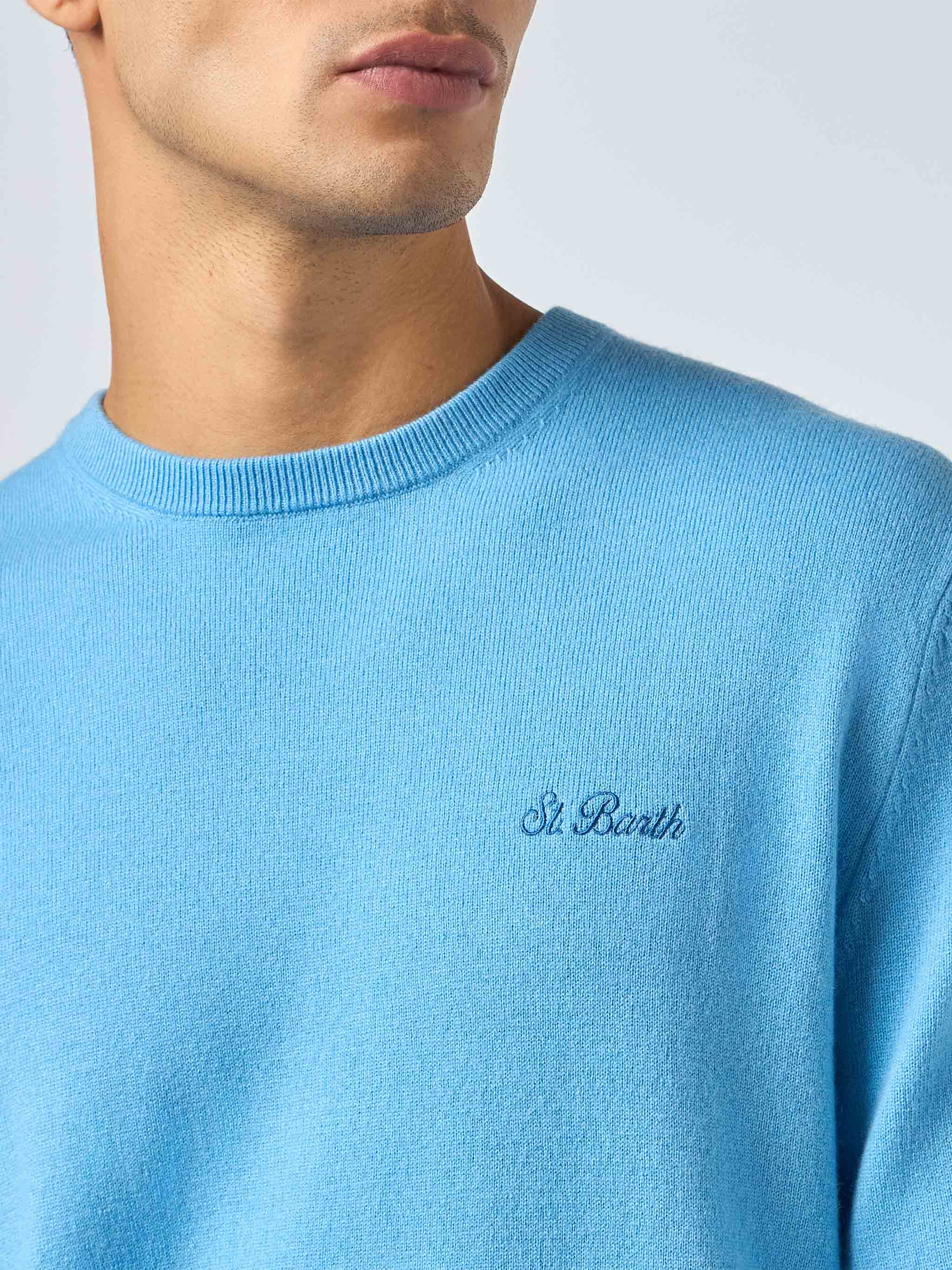 Crewneck Sweater Regent Dusty Blue Blended Cashmere Sky