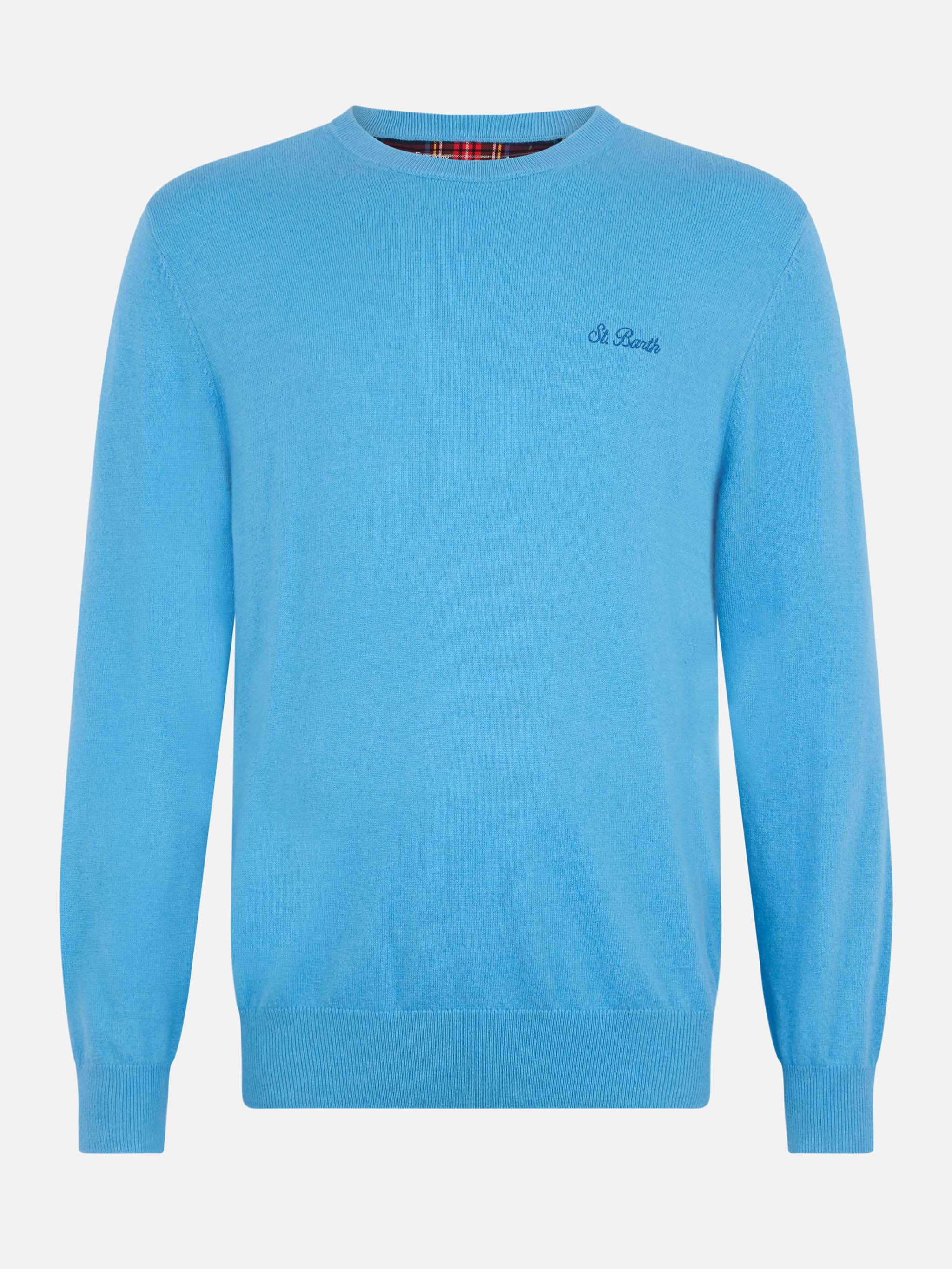 Crewneck Sweater Regent Dusty Blue Blended Cashmere Sky