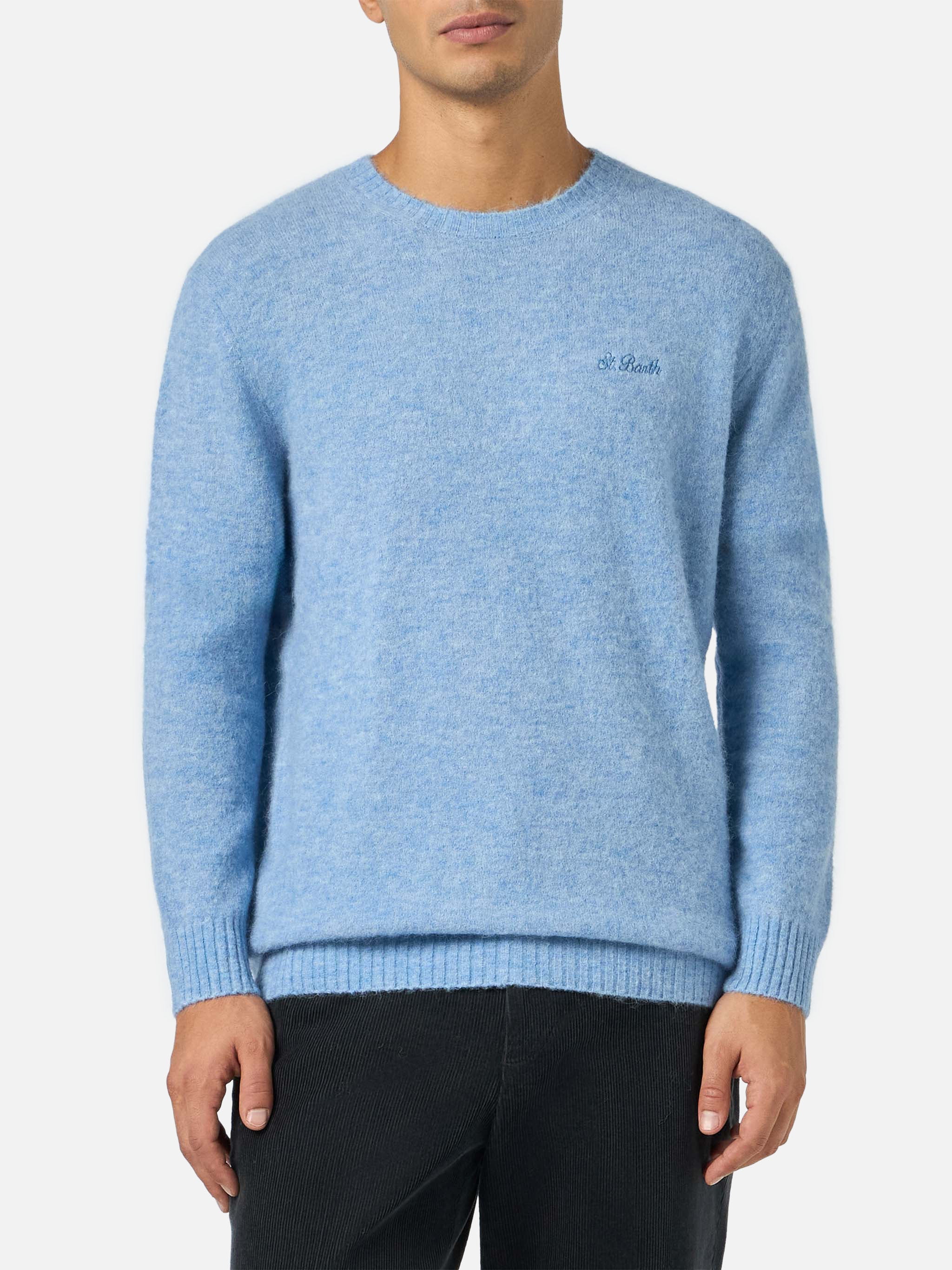 Crewneck Sweater Regent Alpaca Stretch Azzurro Sky