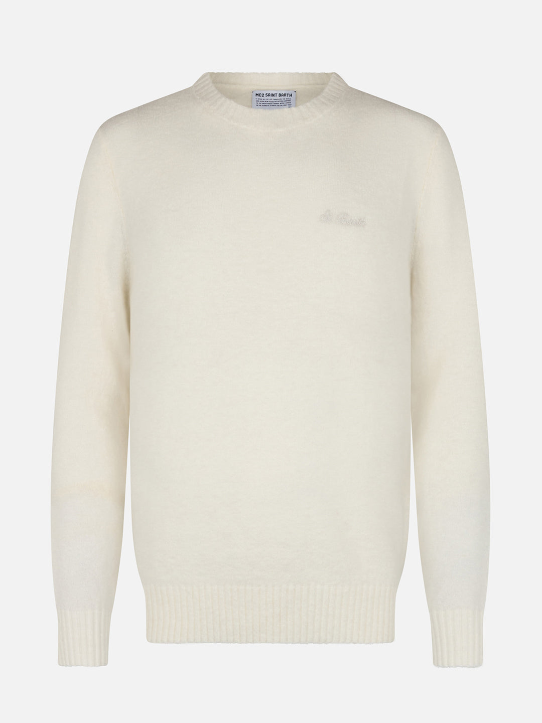 Regent Stretch Sweater Off White Solid Color