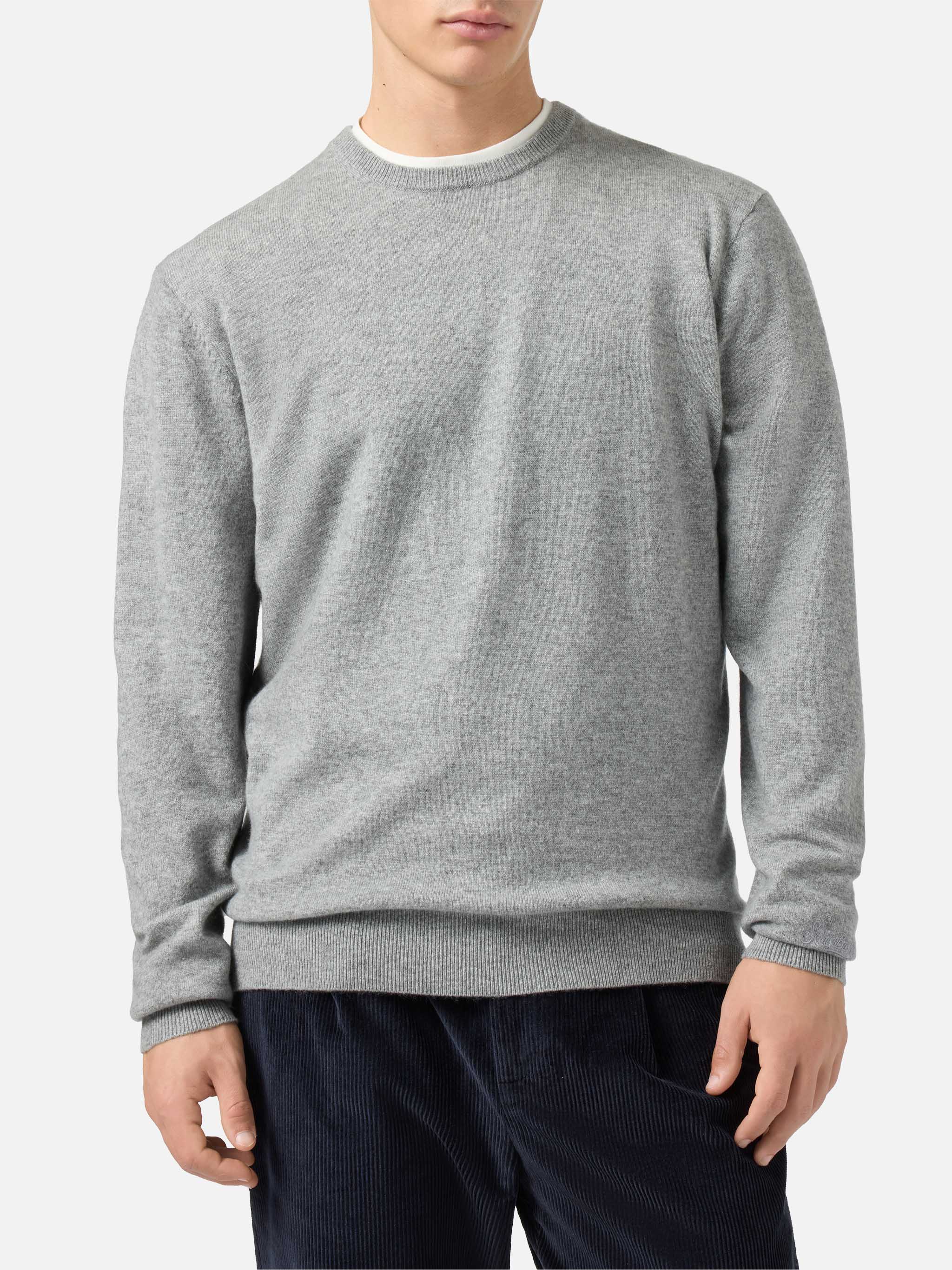 Regent Crewneck Sweater Melange Grey Cashmere