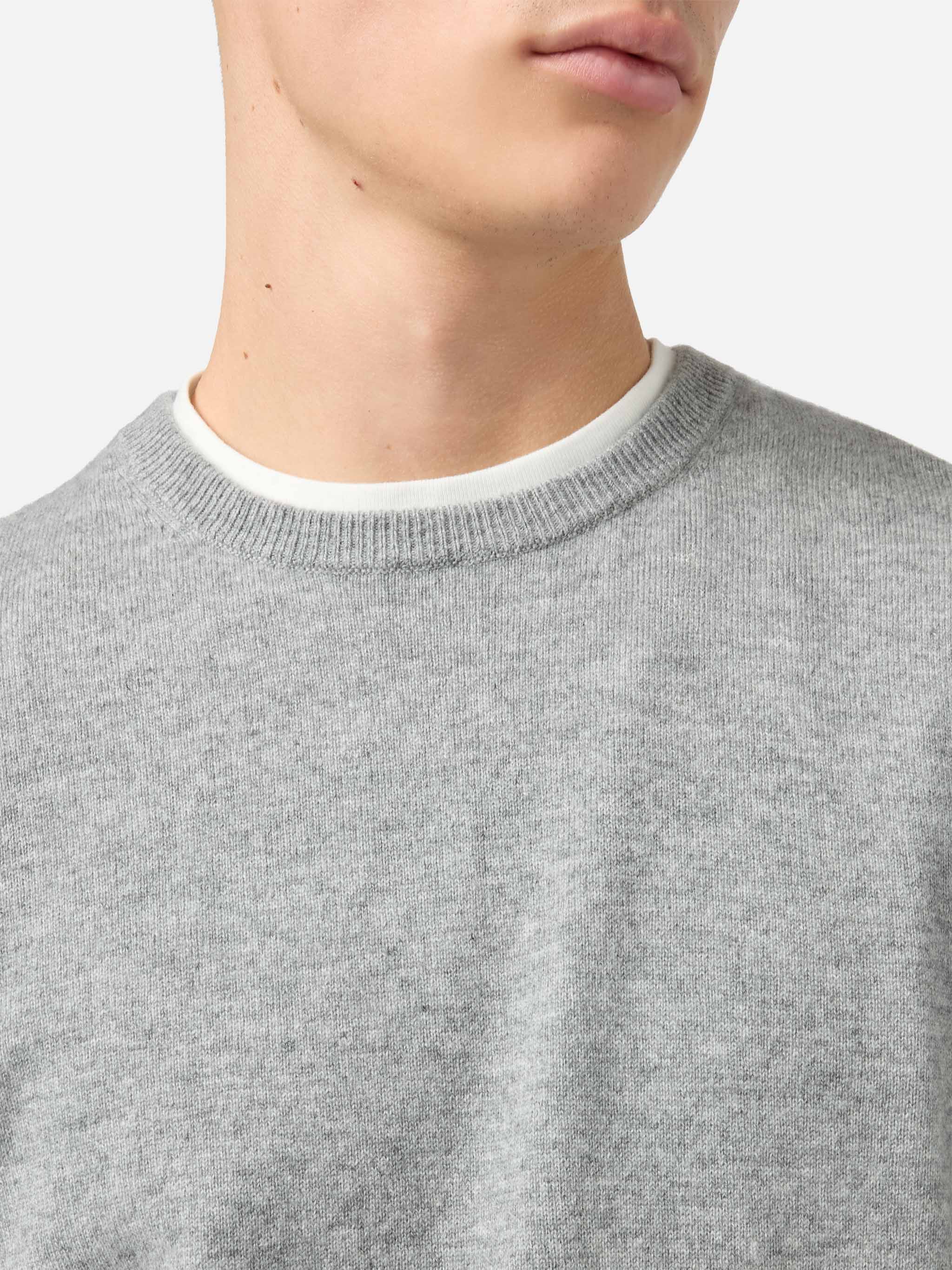 Regent Crewneck Sweater Melange Grey Cashmere