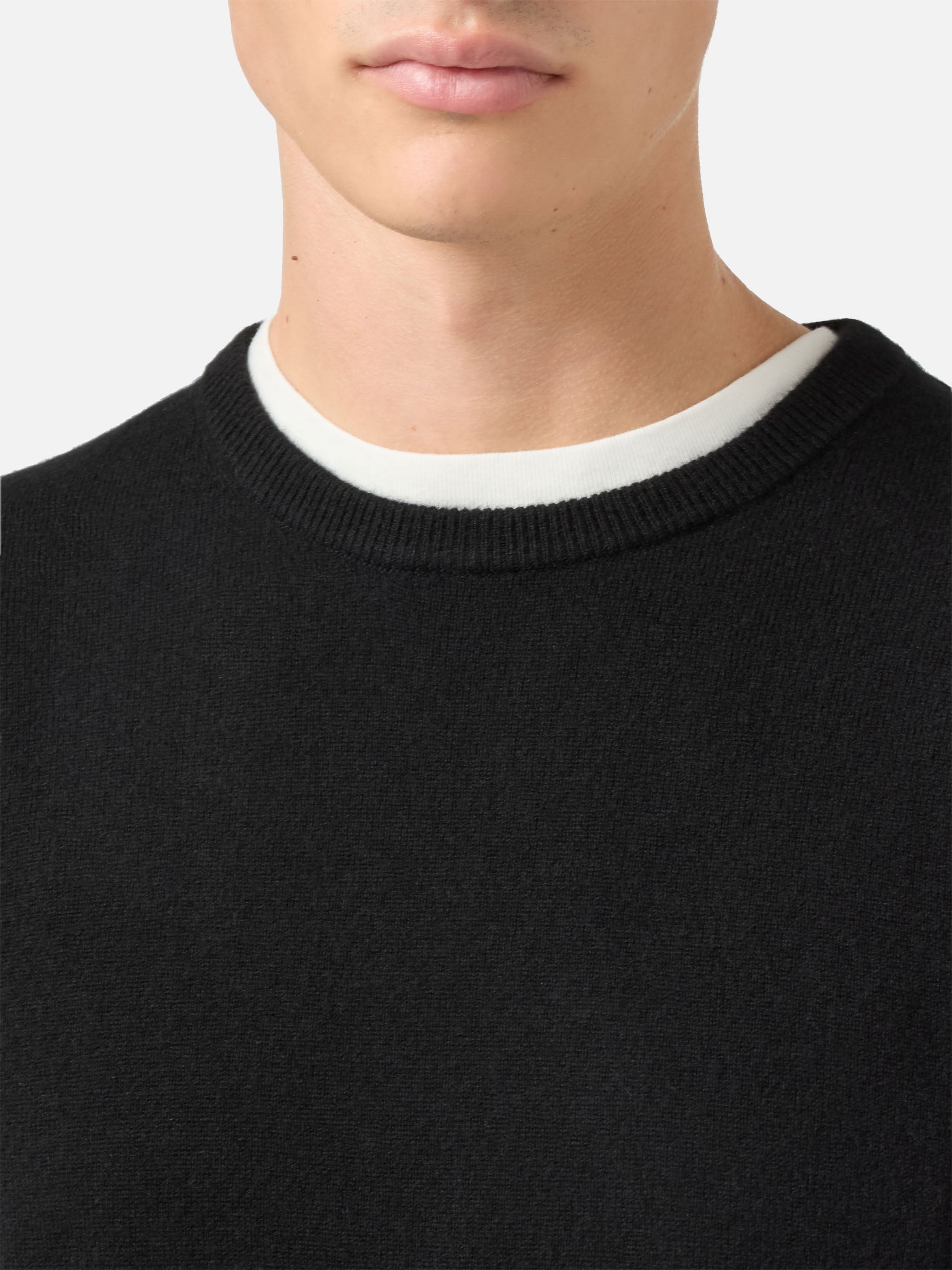 Regent Crewneck Sweater In 100% Black Cashmere __single__ Knitwear