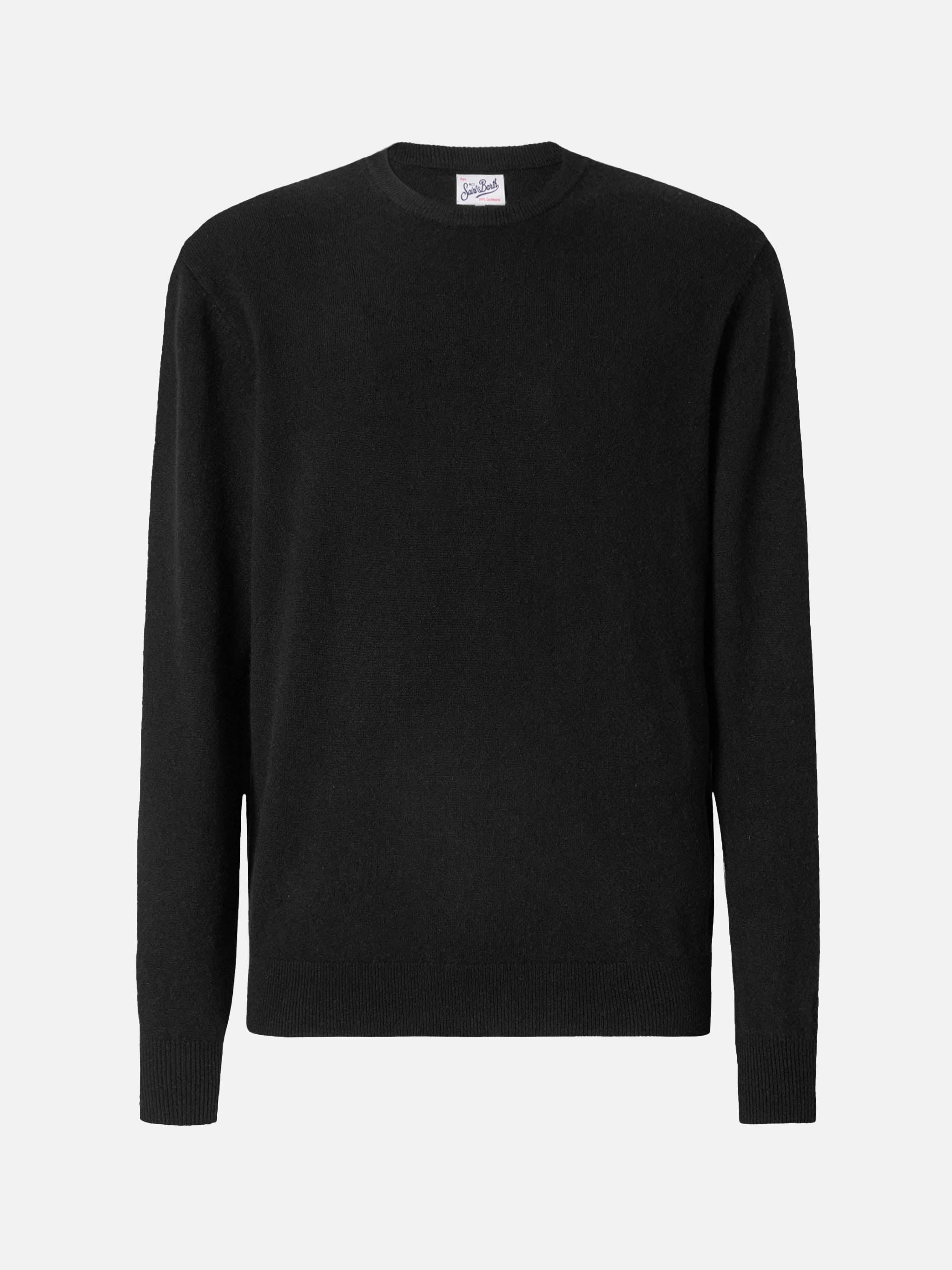 Regent Crewneck Sweater In 100% Black Cashmere __single__ Knitwear