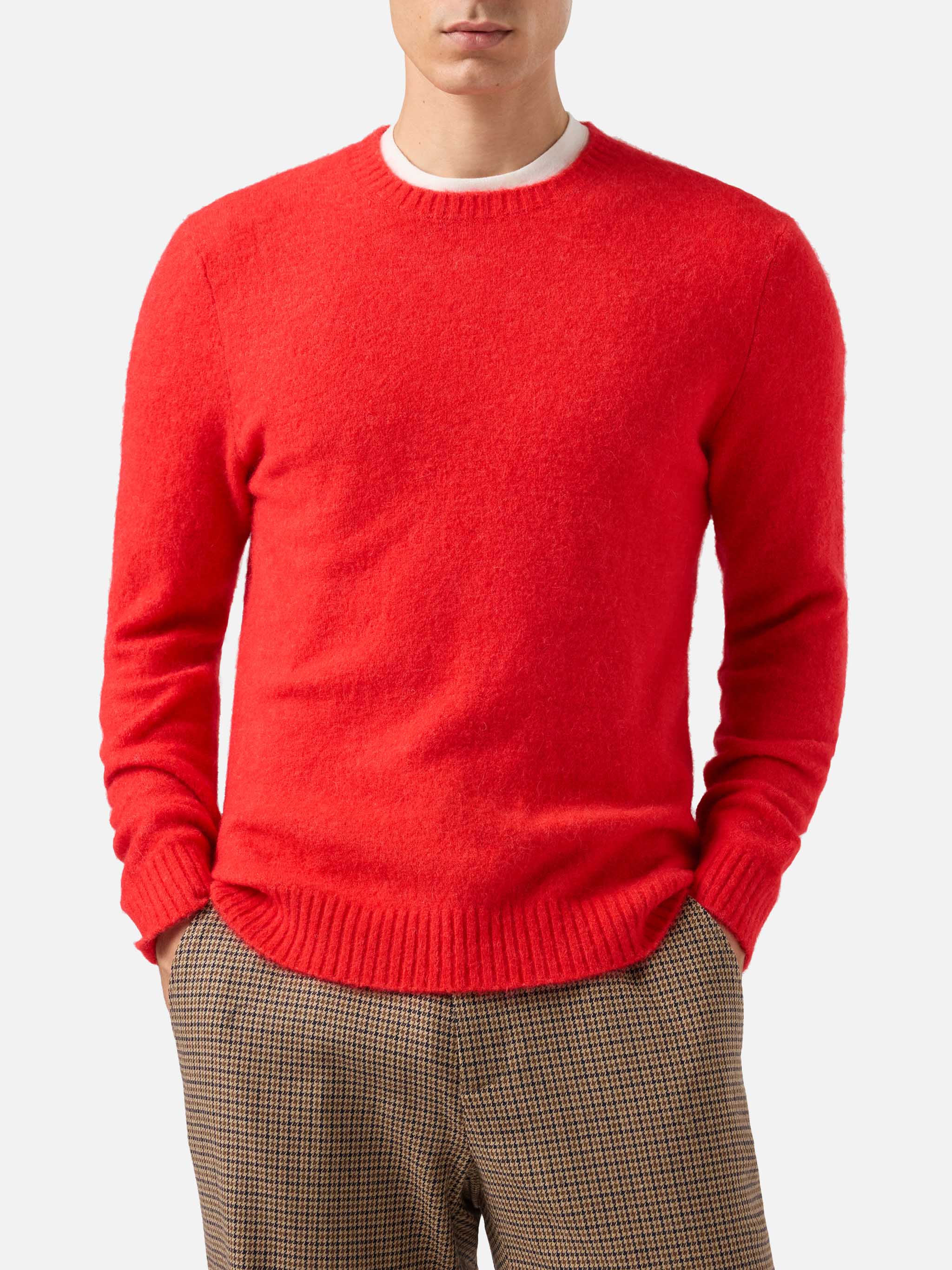 Crewneck Sweater Regent Red Stretch Alpaca