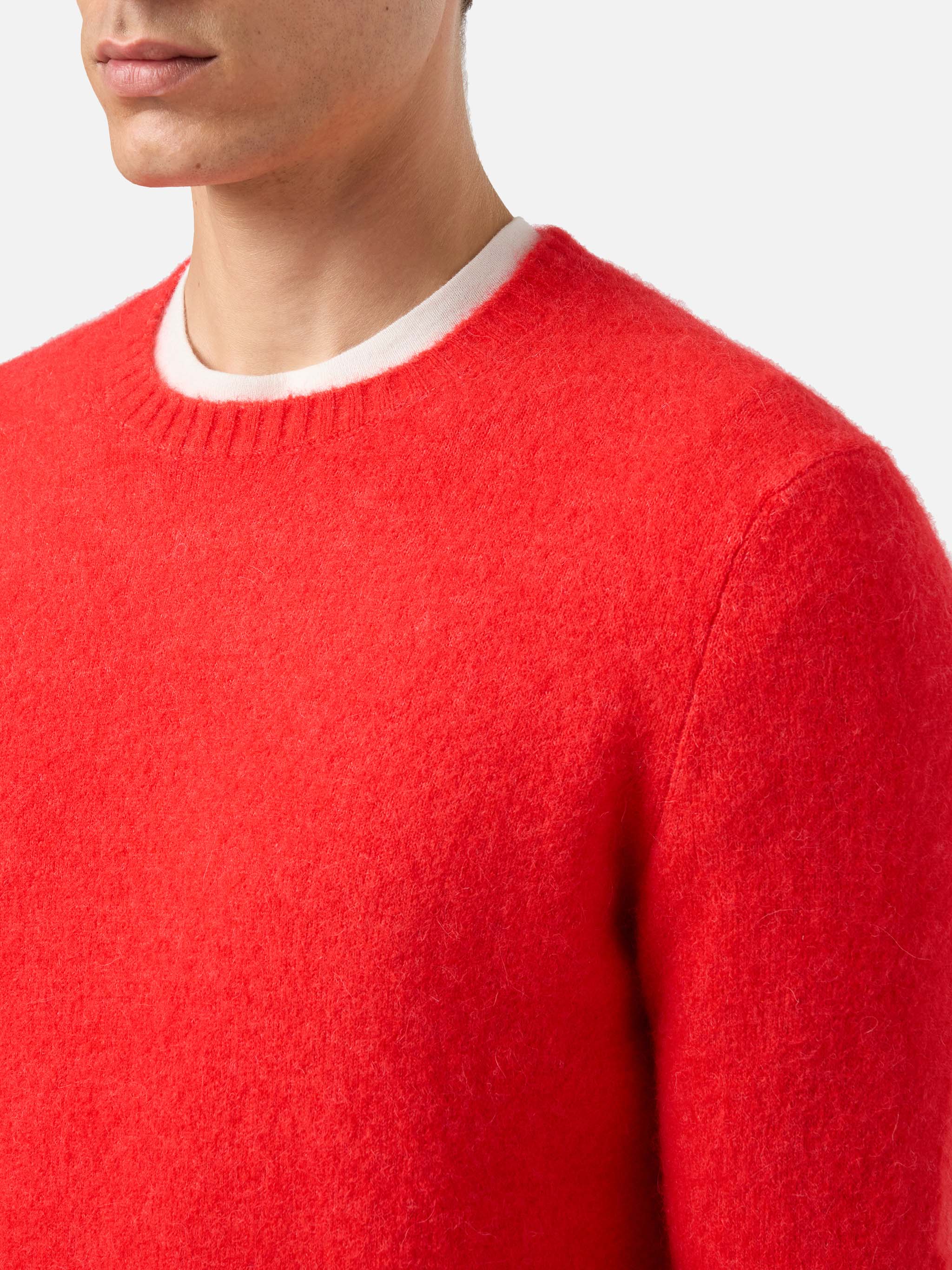 Crewneck Sweater Regent Red Stretch Alpaca