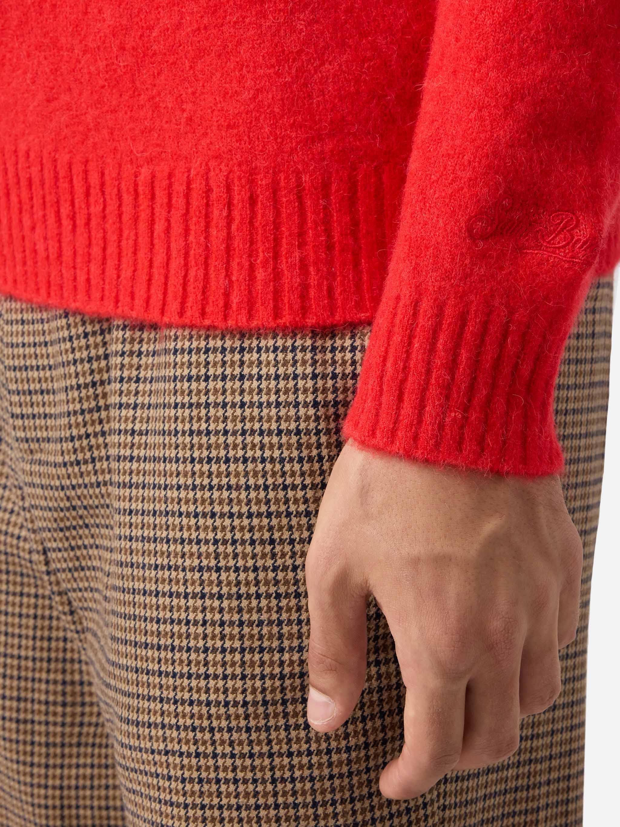 Crewneck Sweater Regent Red Stretch Alpaca