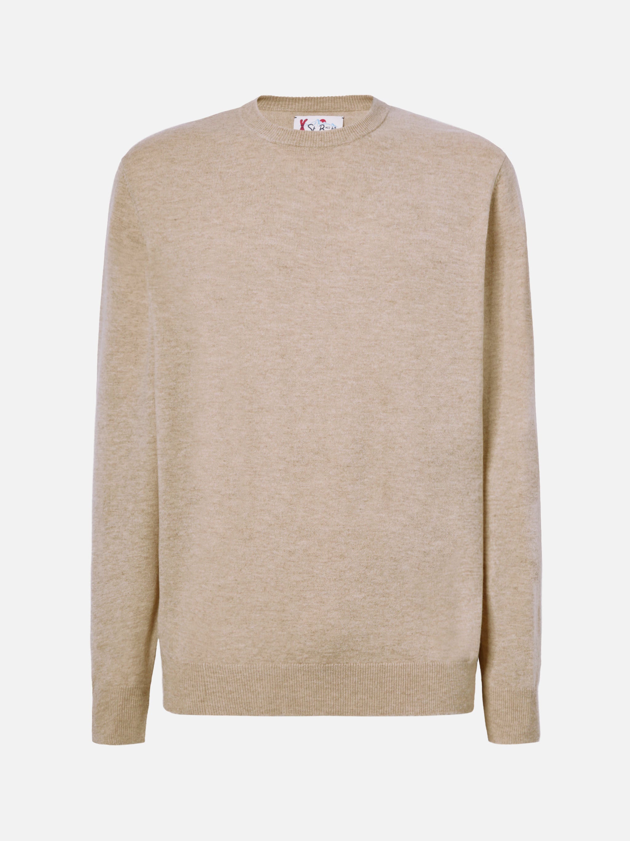 Regent Sweater Khaki Merino Wool And Cashmere Brown