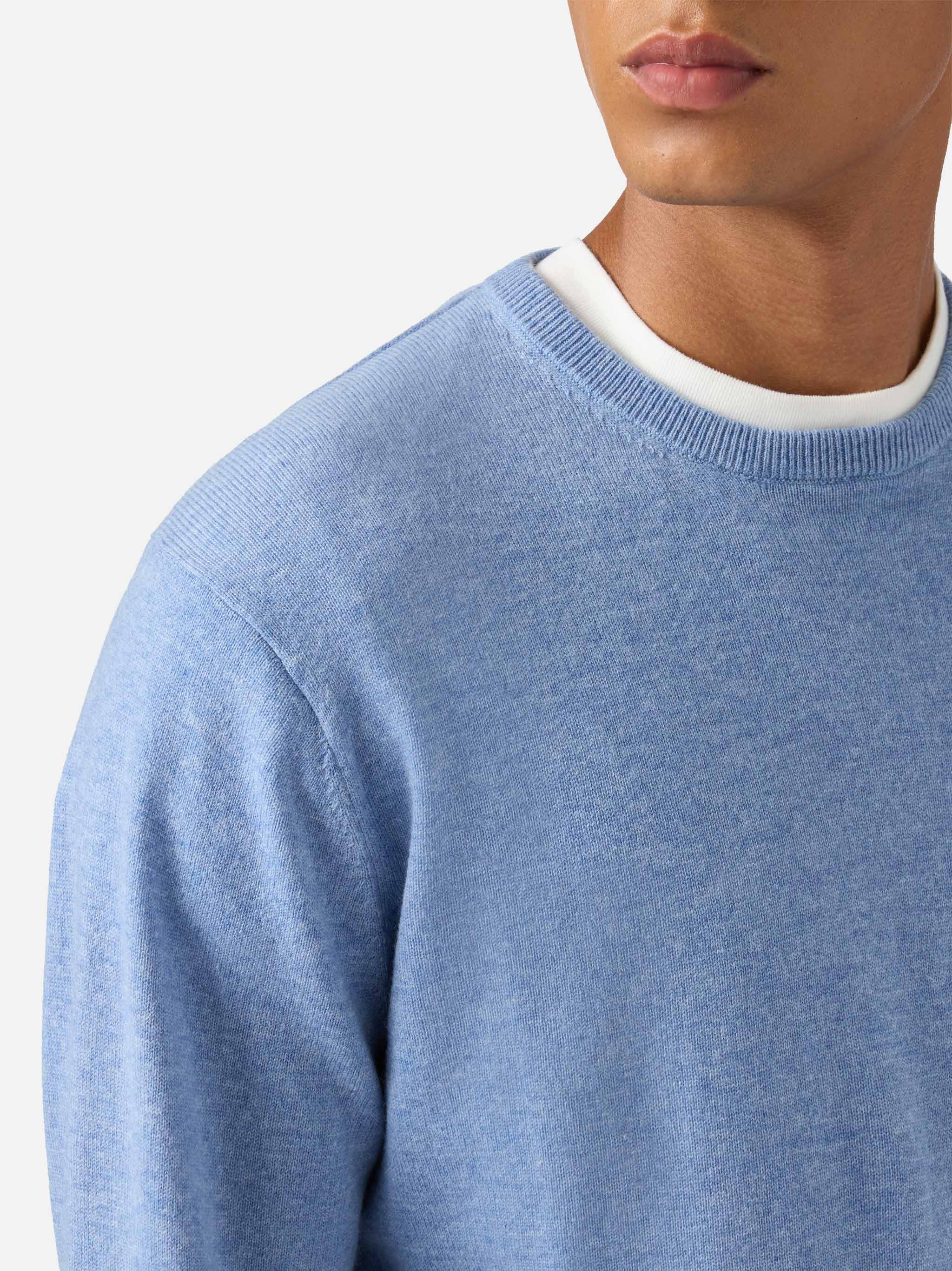 Regent Sweater Dusty Blue Merino Wool And Cashmere