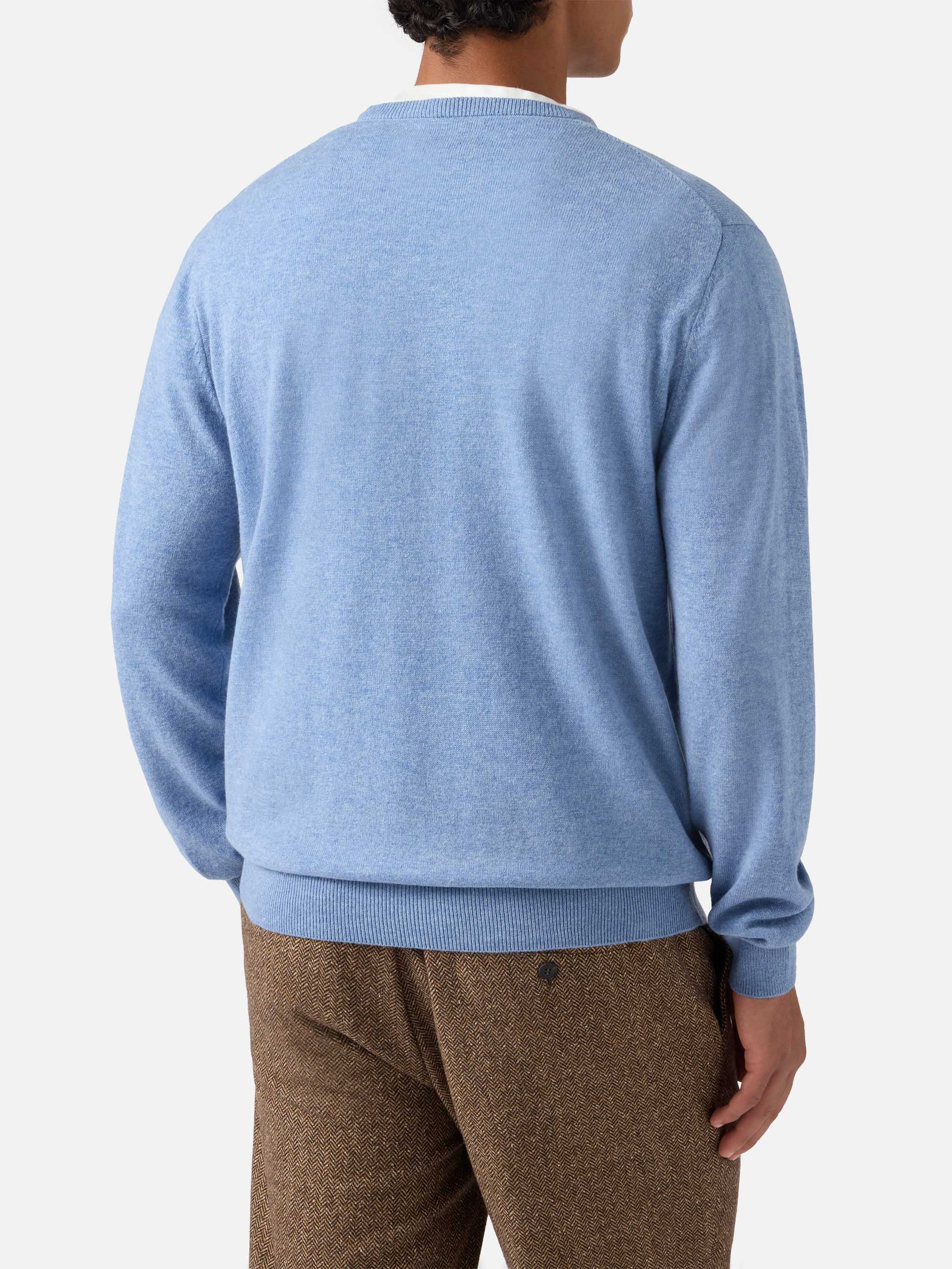 Regent Sweater Dusty Blue Merino Wool And Cashmere