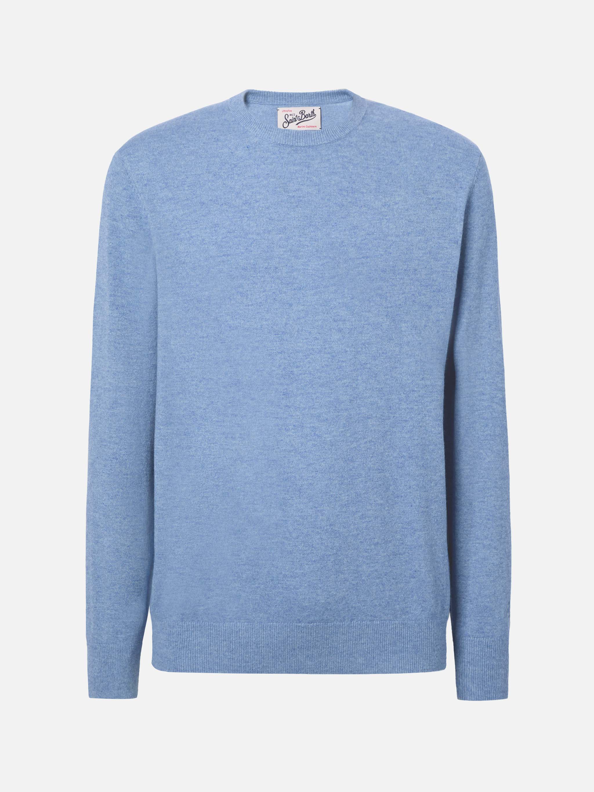 Regent Sweater Dusty Blue Merino Wool And Cashmere