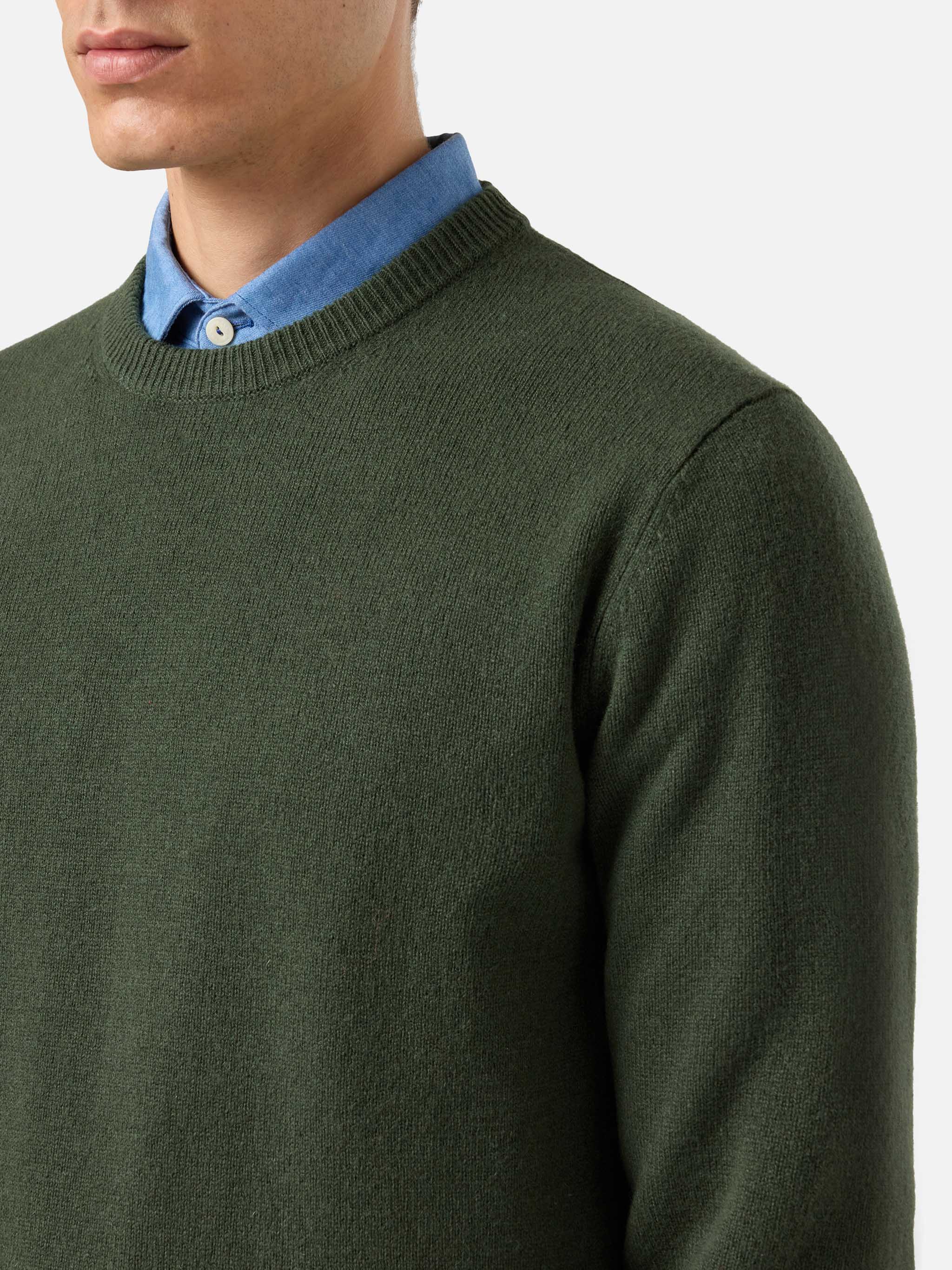 Regent Lambswool Sweater Military Green