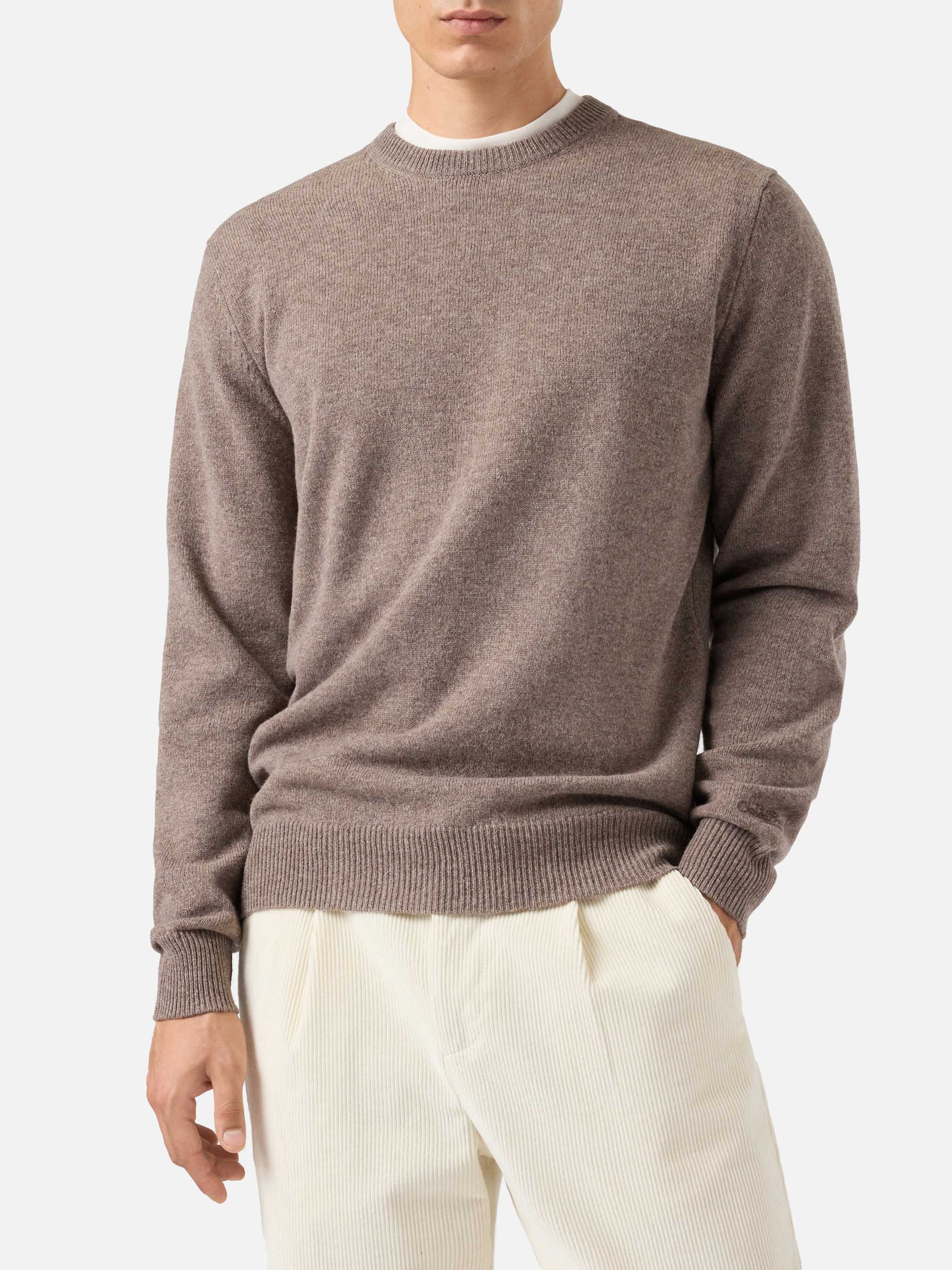Regent 100% Lambswool Sweater In Nut Brown __single__ Knitwear