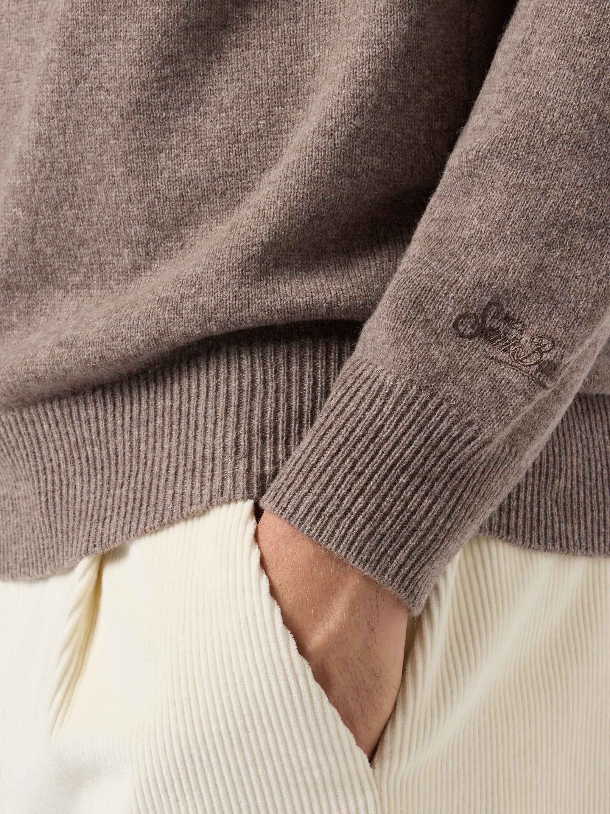 Regent 100% Lambswool Sweater In Nut Brown __single__ Knitwear