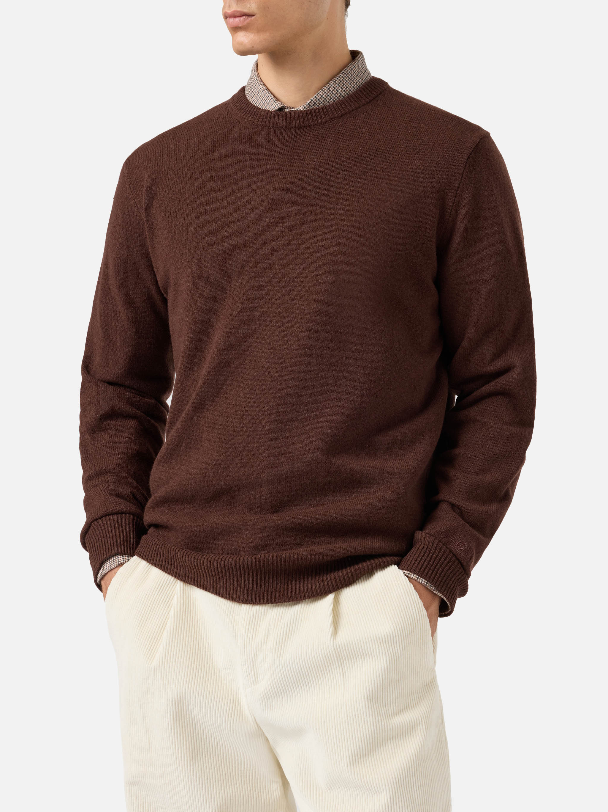Regent 100% Lambswool Sweater In Brown __single__ Knitwear