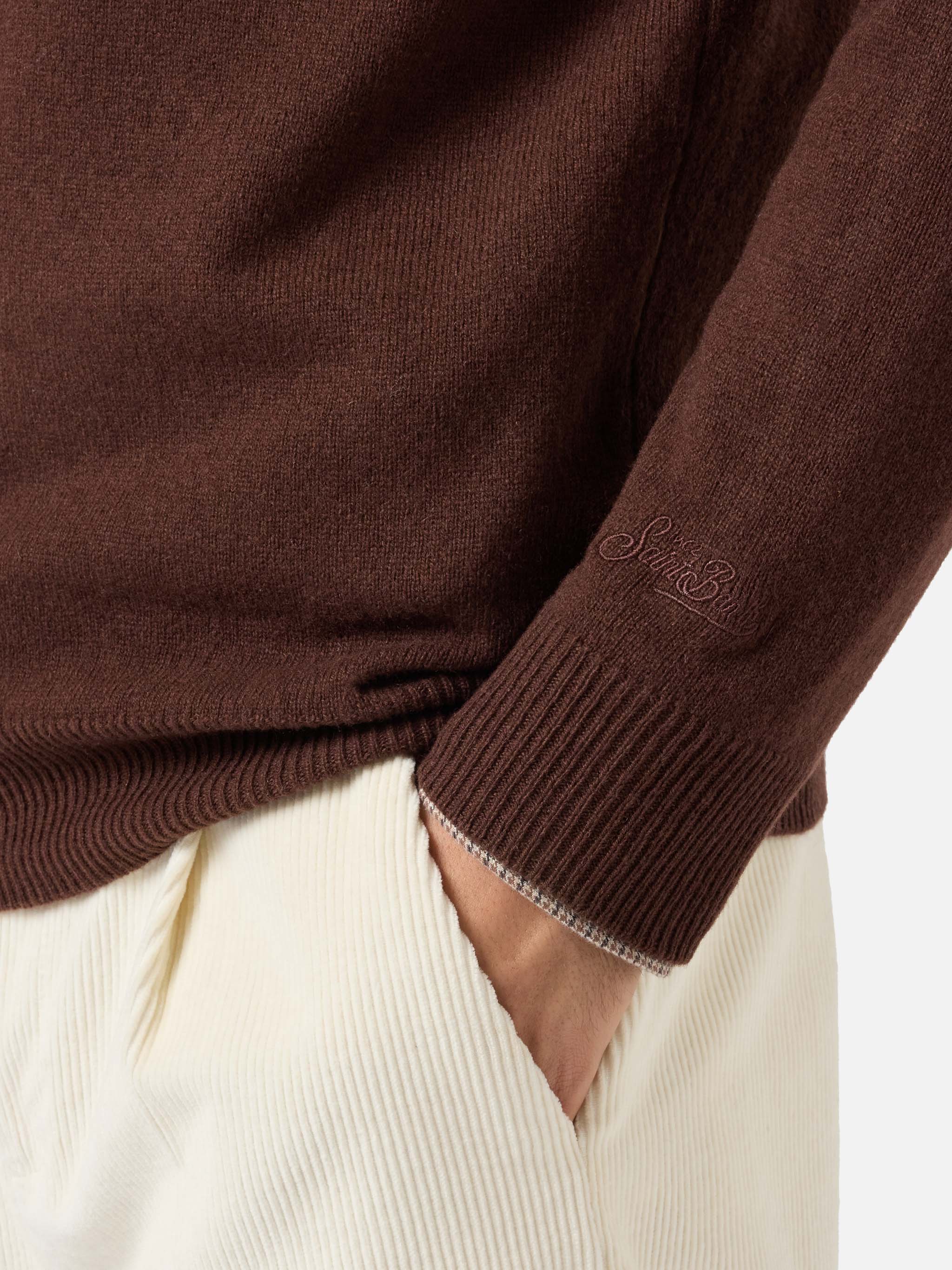 Regent 100% Lambswool Sweater In Brown __single__ Knitwear
