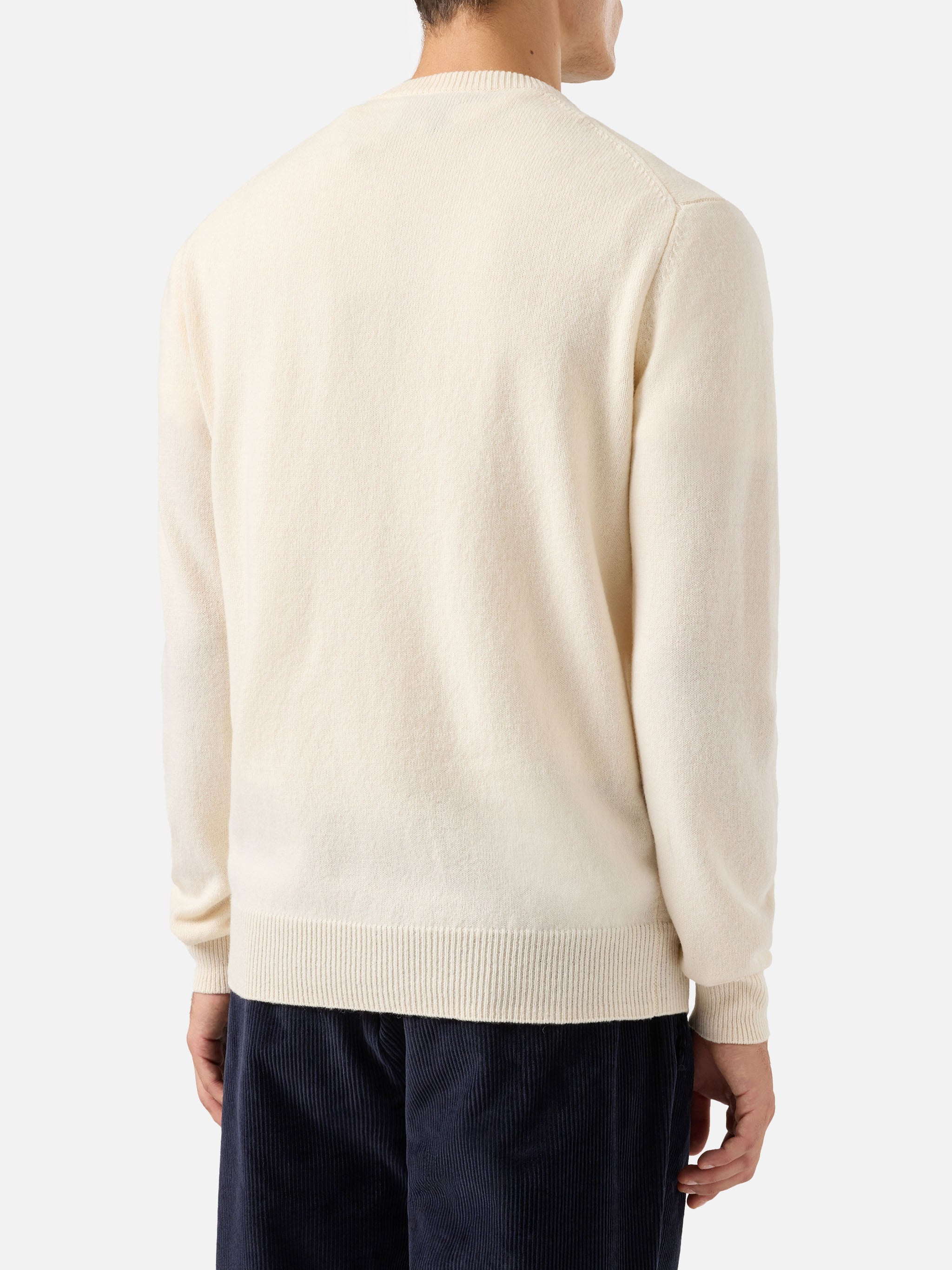 Regent 100% Lambswool Sweater In White __single__ Knitwear