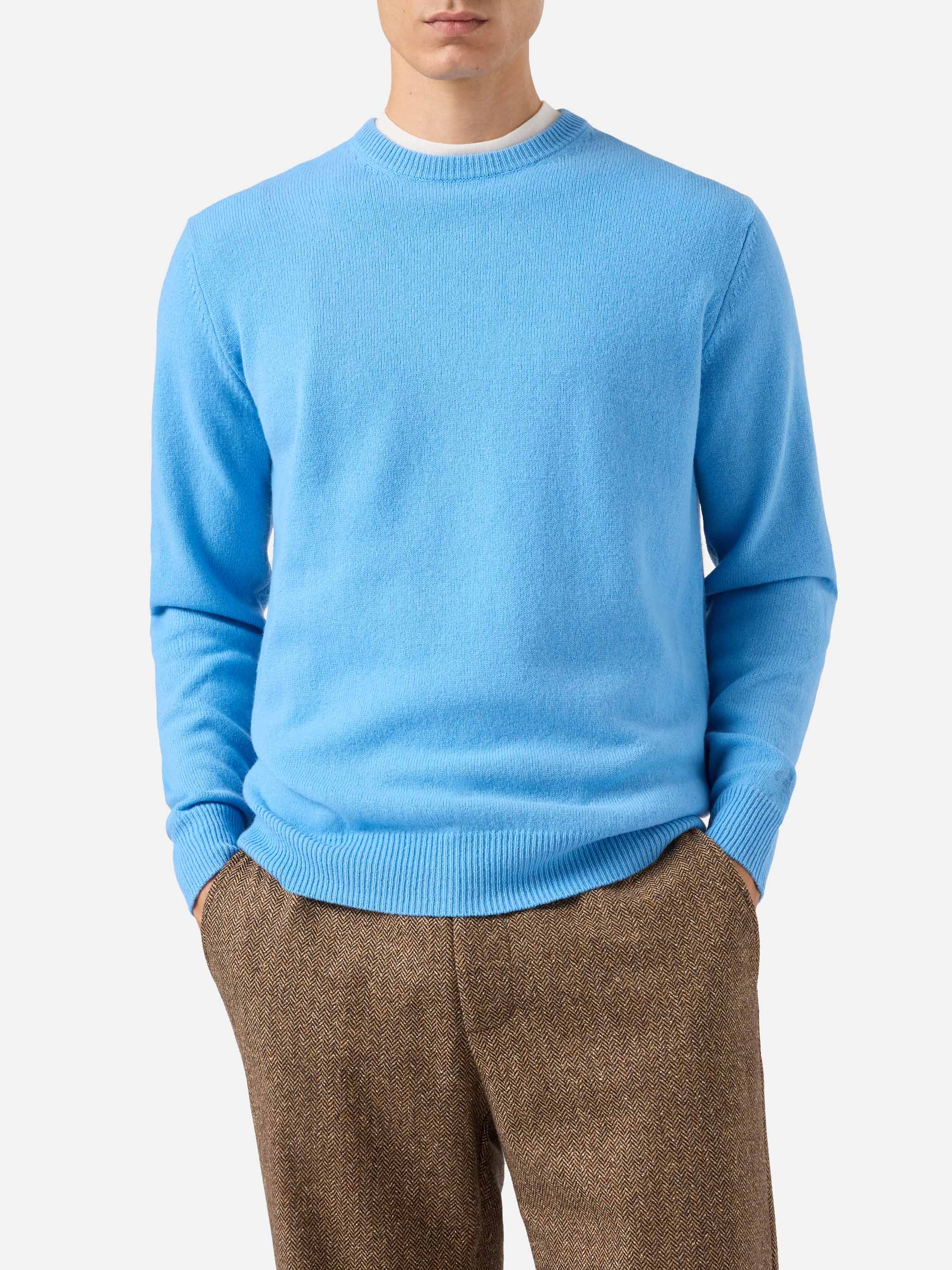 Regent 100% Lambswool Sweater In Dusty Blue __single__ Knitwear
