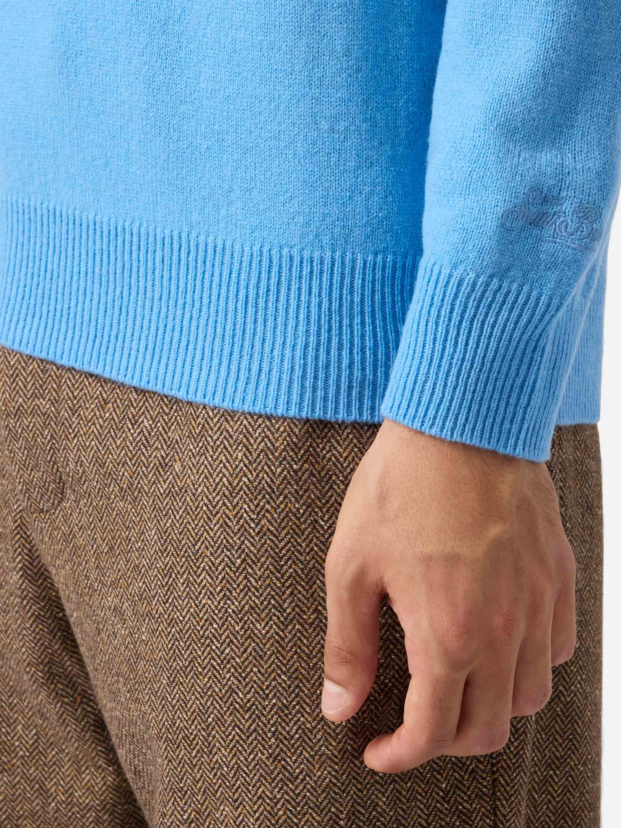 Regent 100% Lambswool Sweater In Dusty Blue __single__ Knitwear